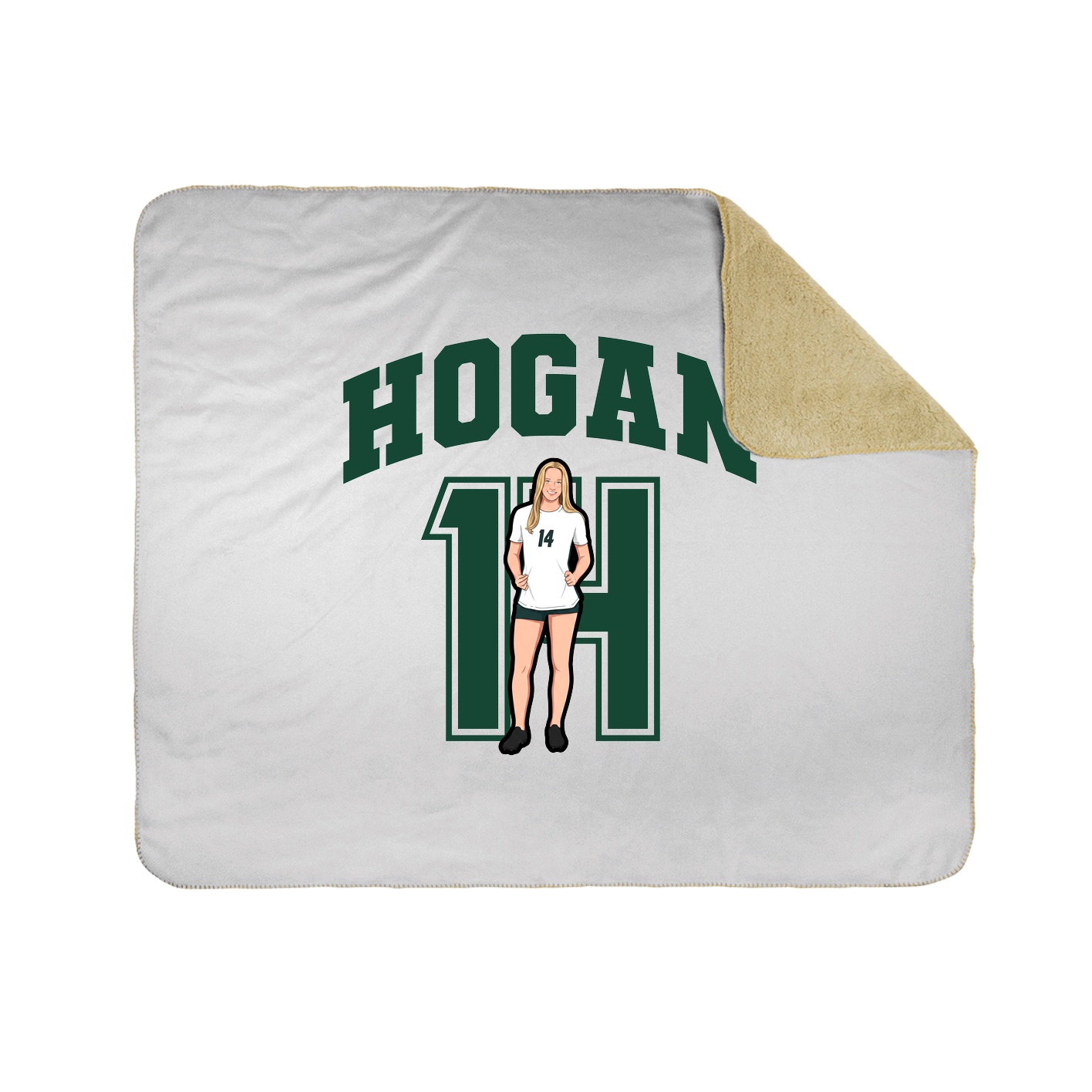 Throw Blanket — Number in White