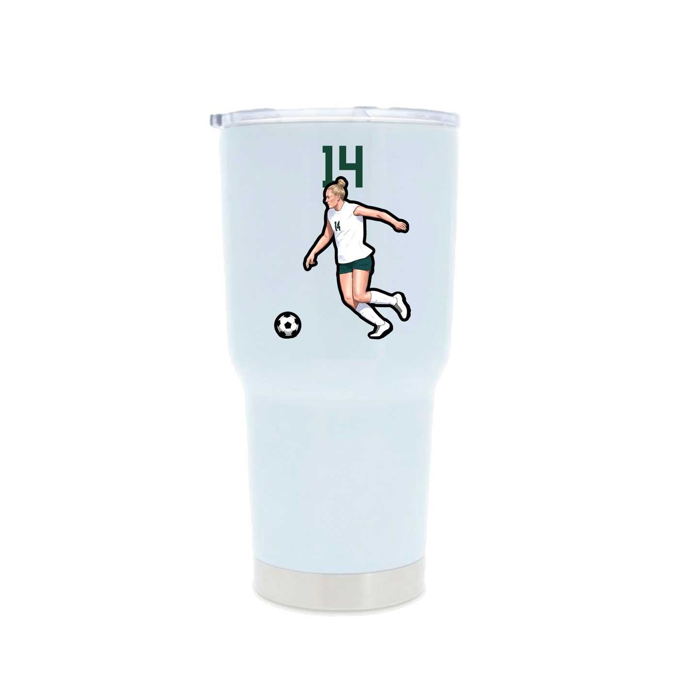 30oz Stainless Steel Tumbler — Number Top in White