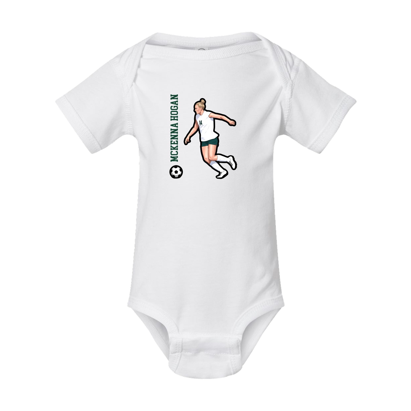 Baby Onesie — Name Vertical in White