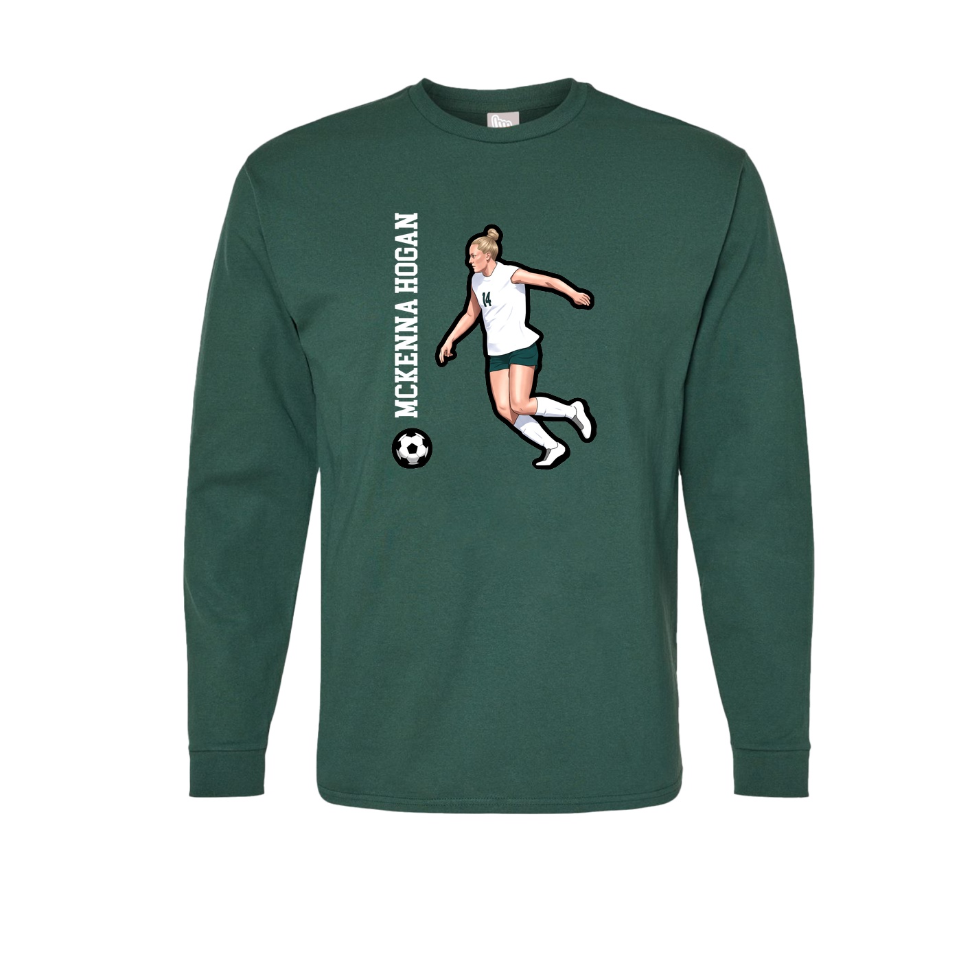 Long Sleeve Tee — Name Vertical in Green