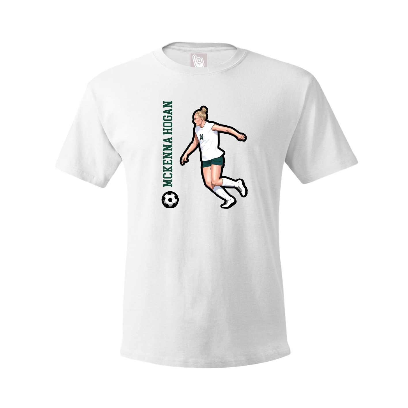 Youth Tee — Name Vertical in White