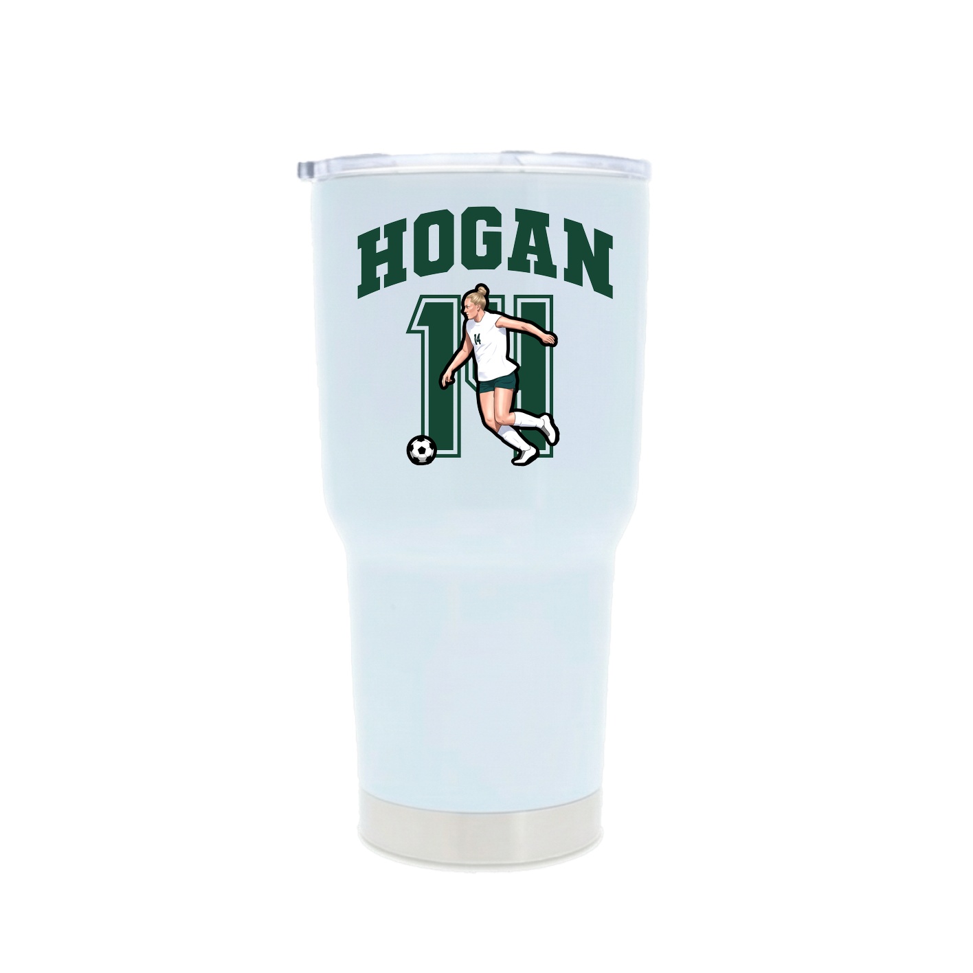 30oz Stainless Steel Tumbler — Number in White