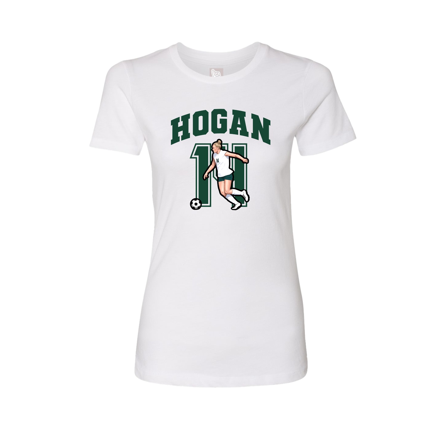 Fitted Women's Tee — Number in White