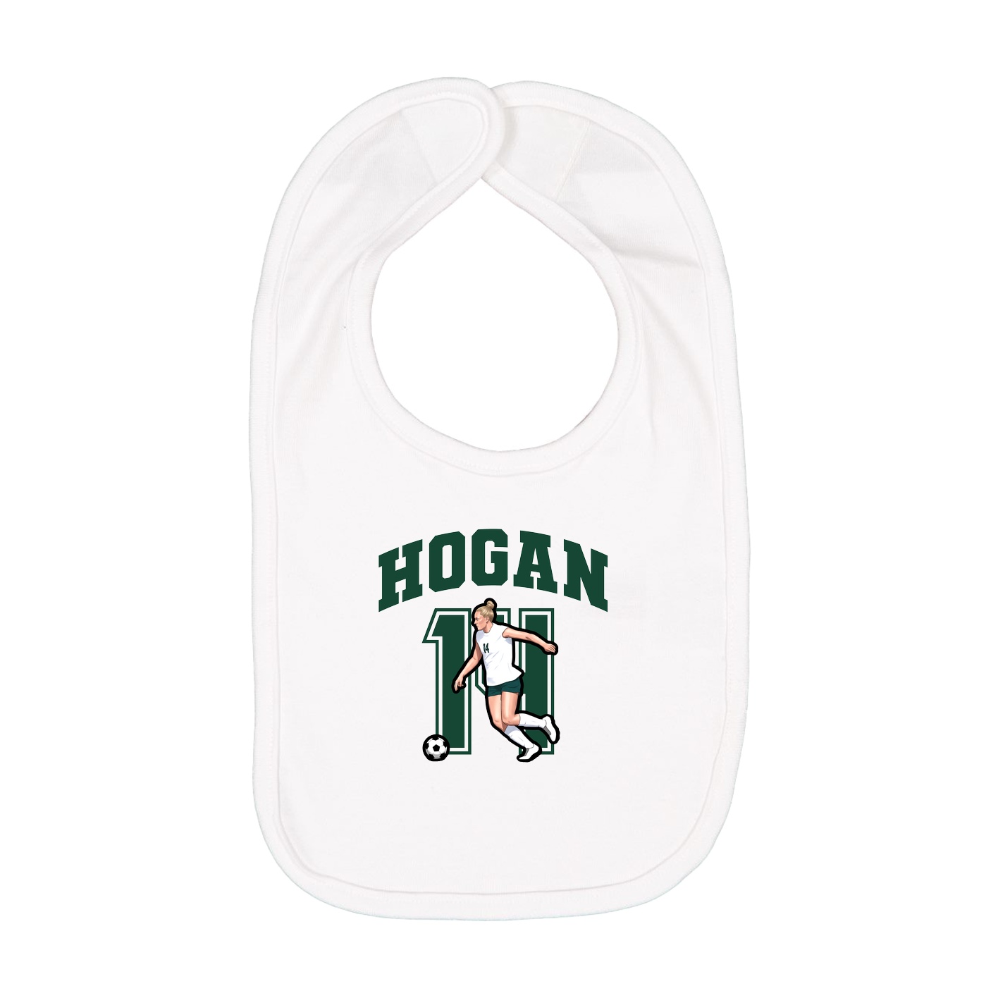 Infant Bib — Number in White