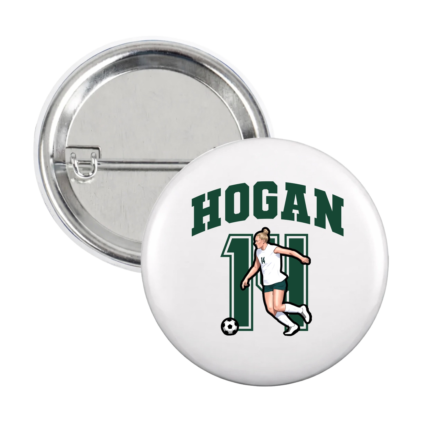 Game Day Button — Number in White