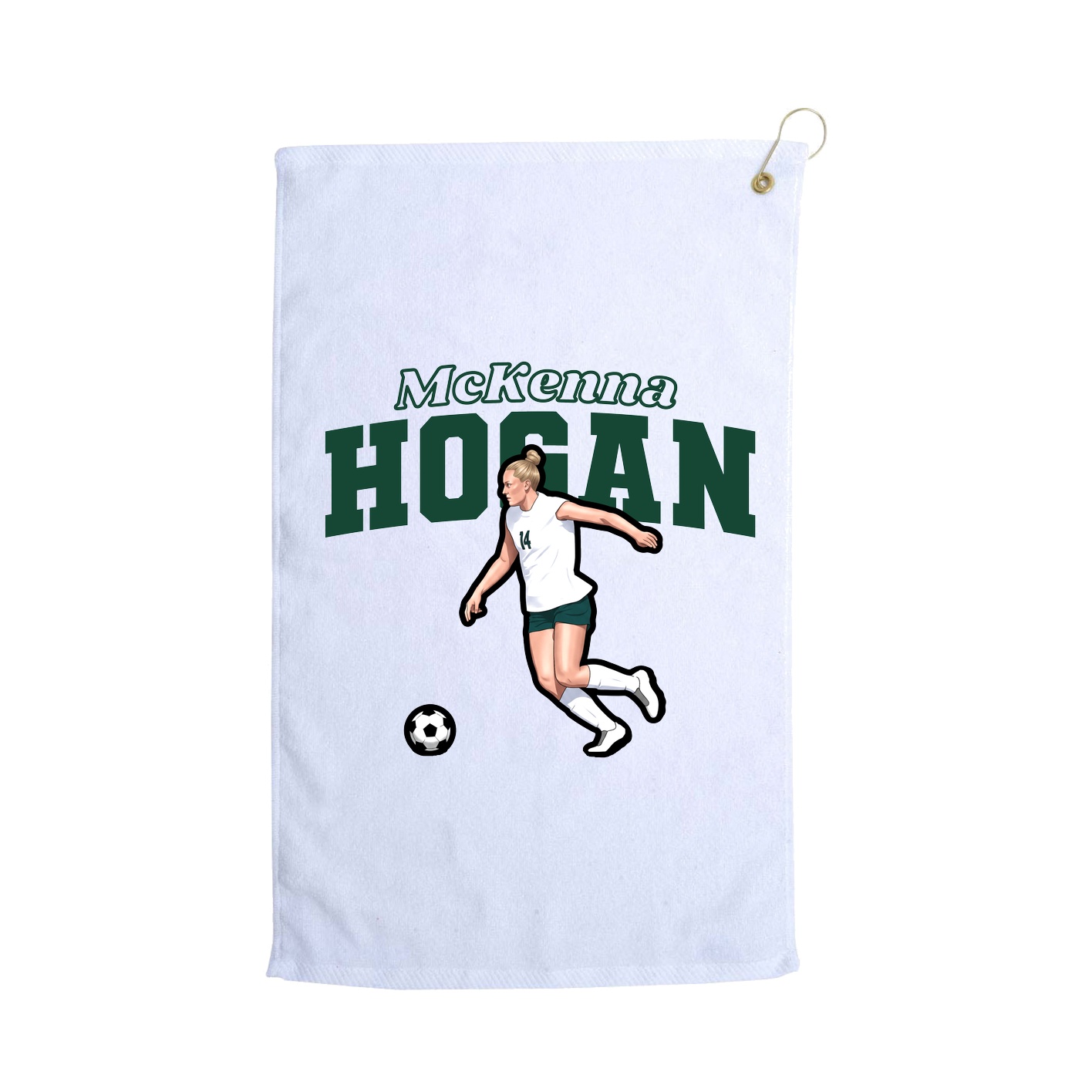 Golf Towel — Name Arch in White