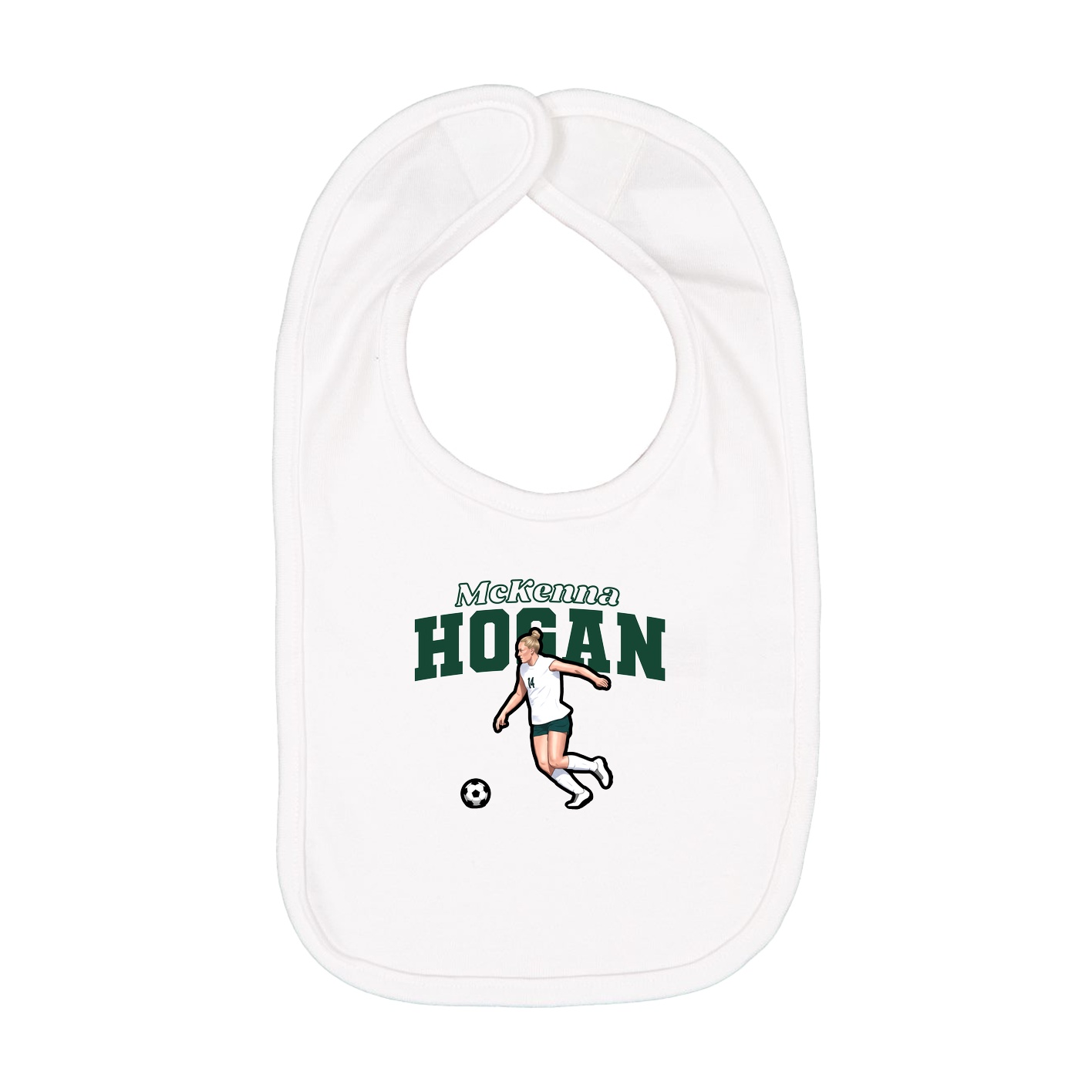 Infant Bib — Name Arch in White