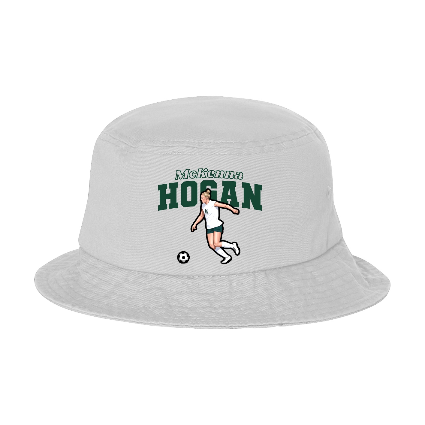 Bucket Cap — Name Arch in White