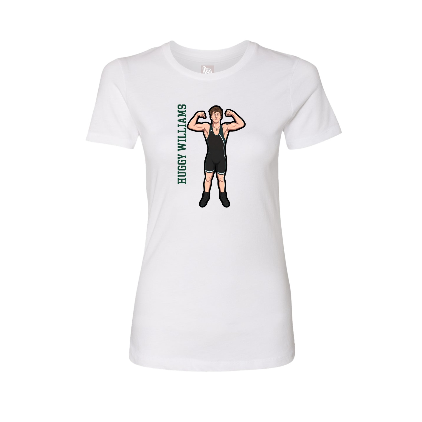 Fitted Women's Tee — Name Vertical in White
