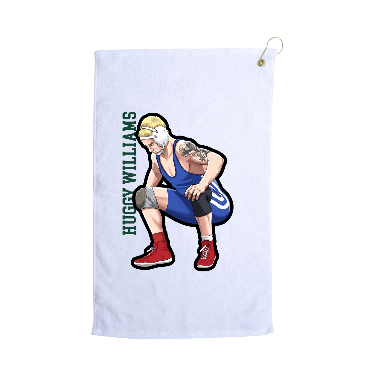 Golf Towel — Name Vertical in White
