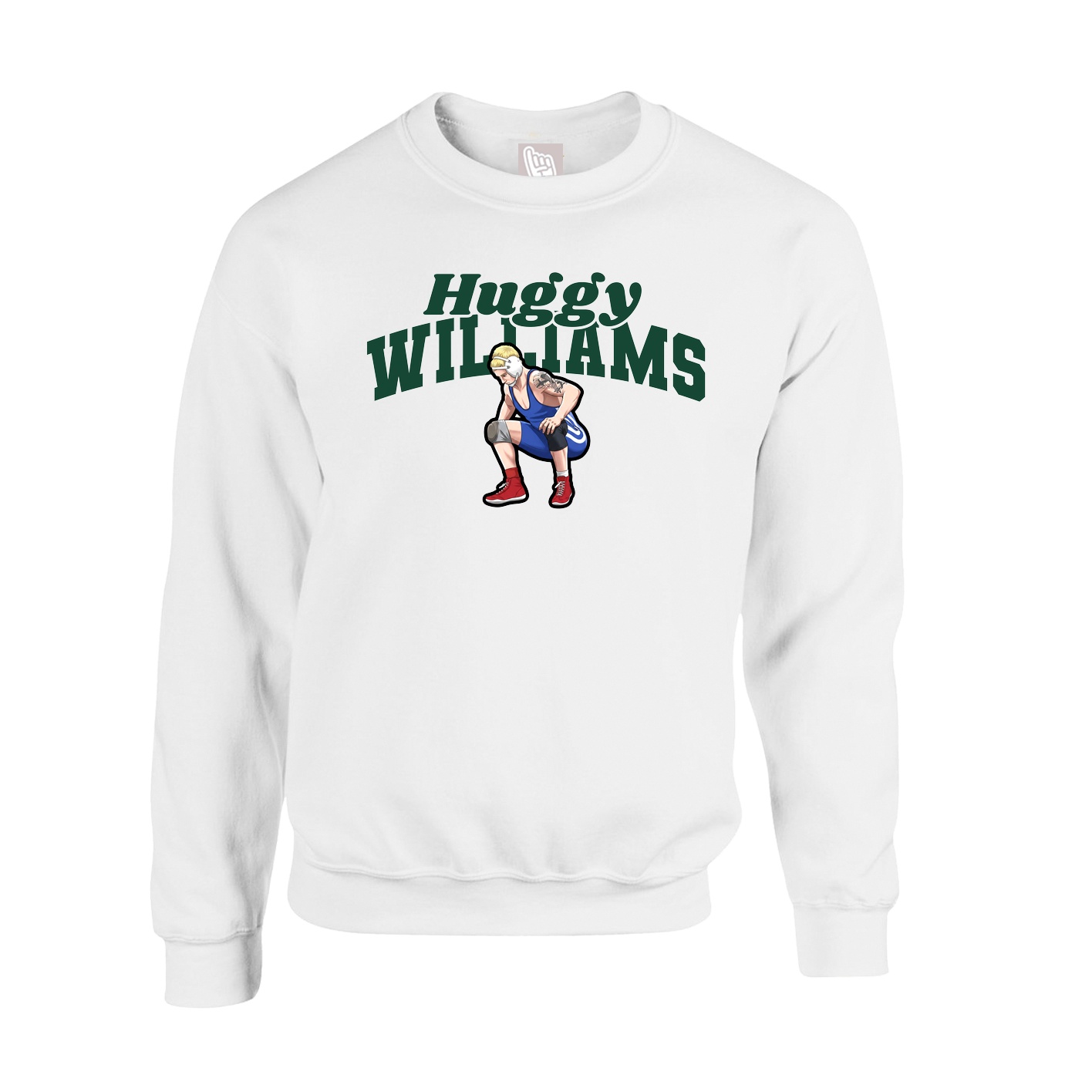 Fleece Crew — Signature Arch in White