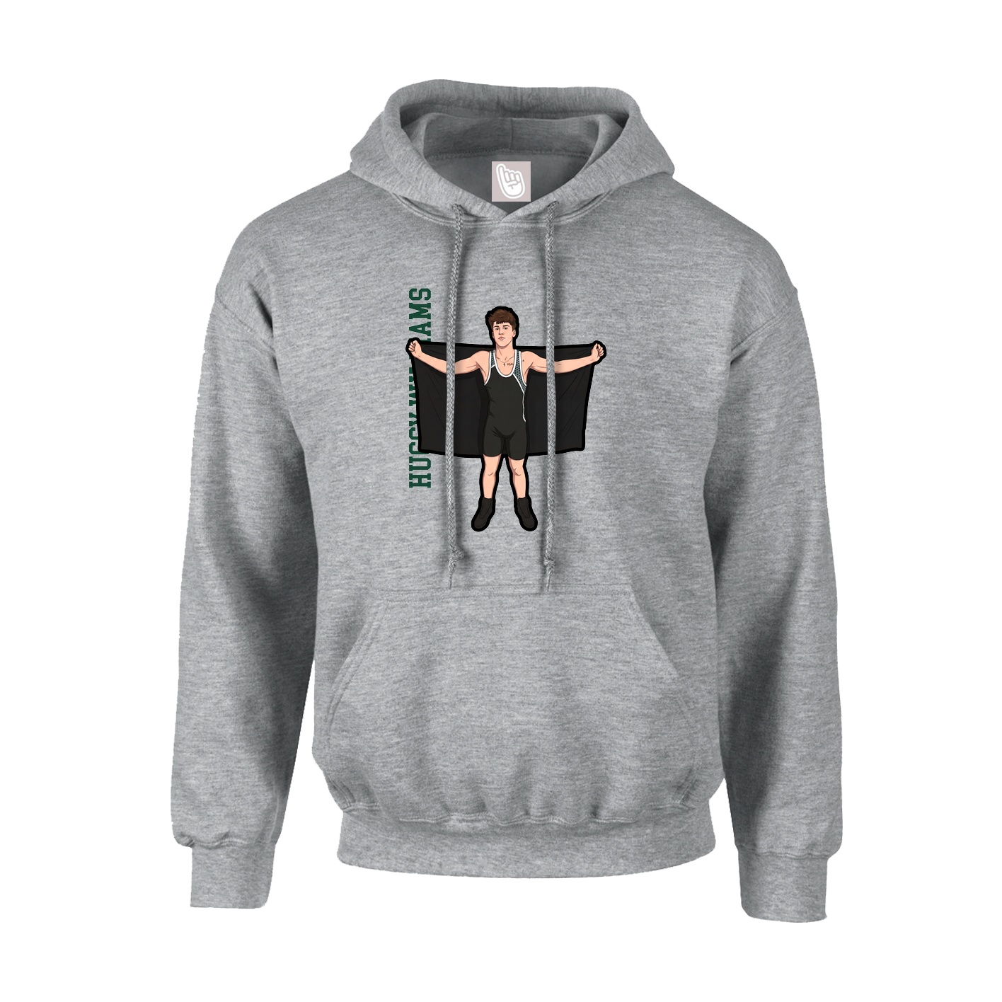 Youth Hoodie — Name Vertical in Grey