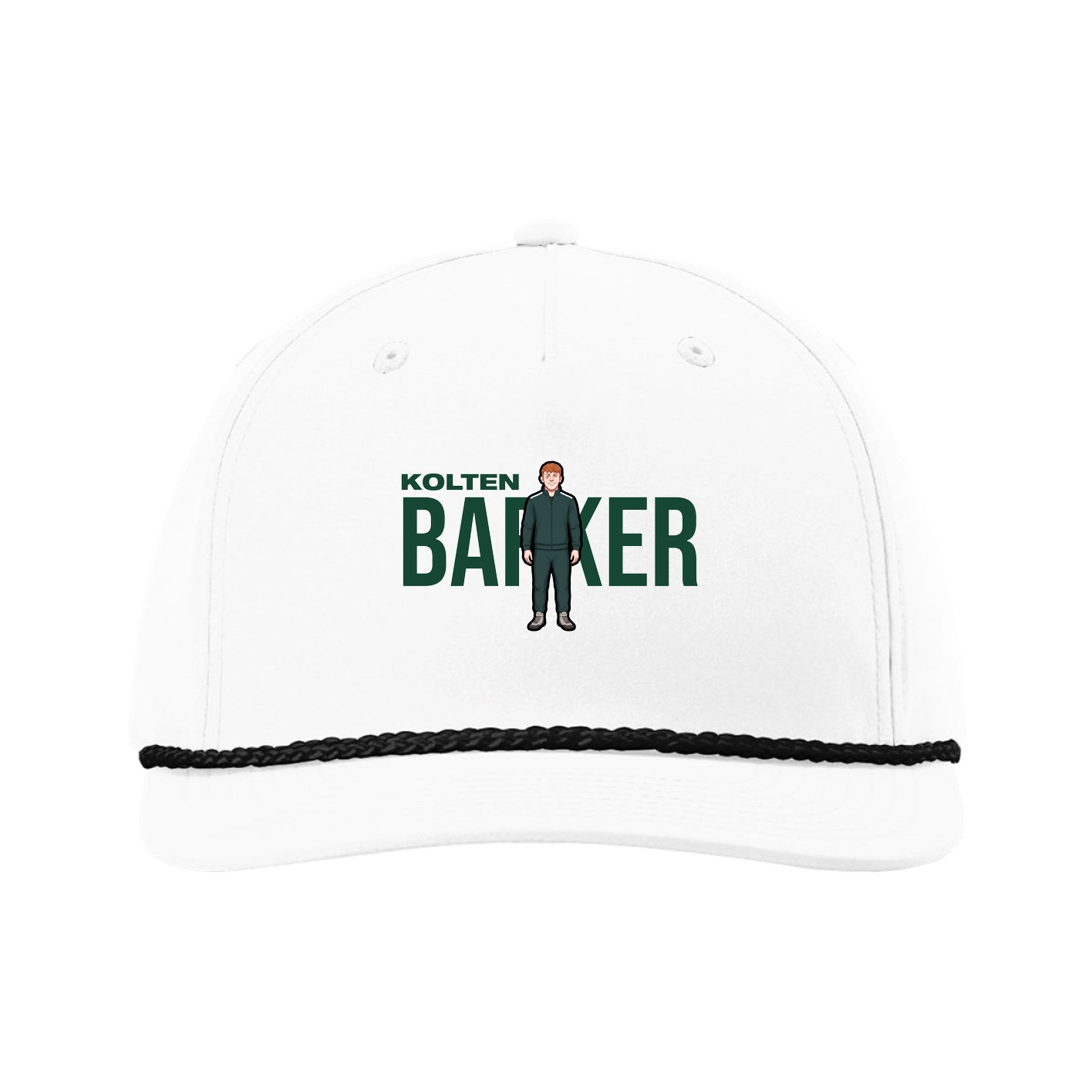 Five-Panel Classic Rope Cap — Player Name in White
