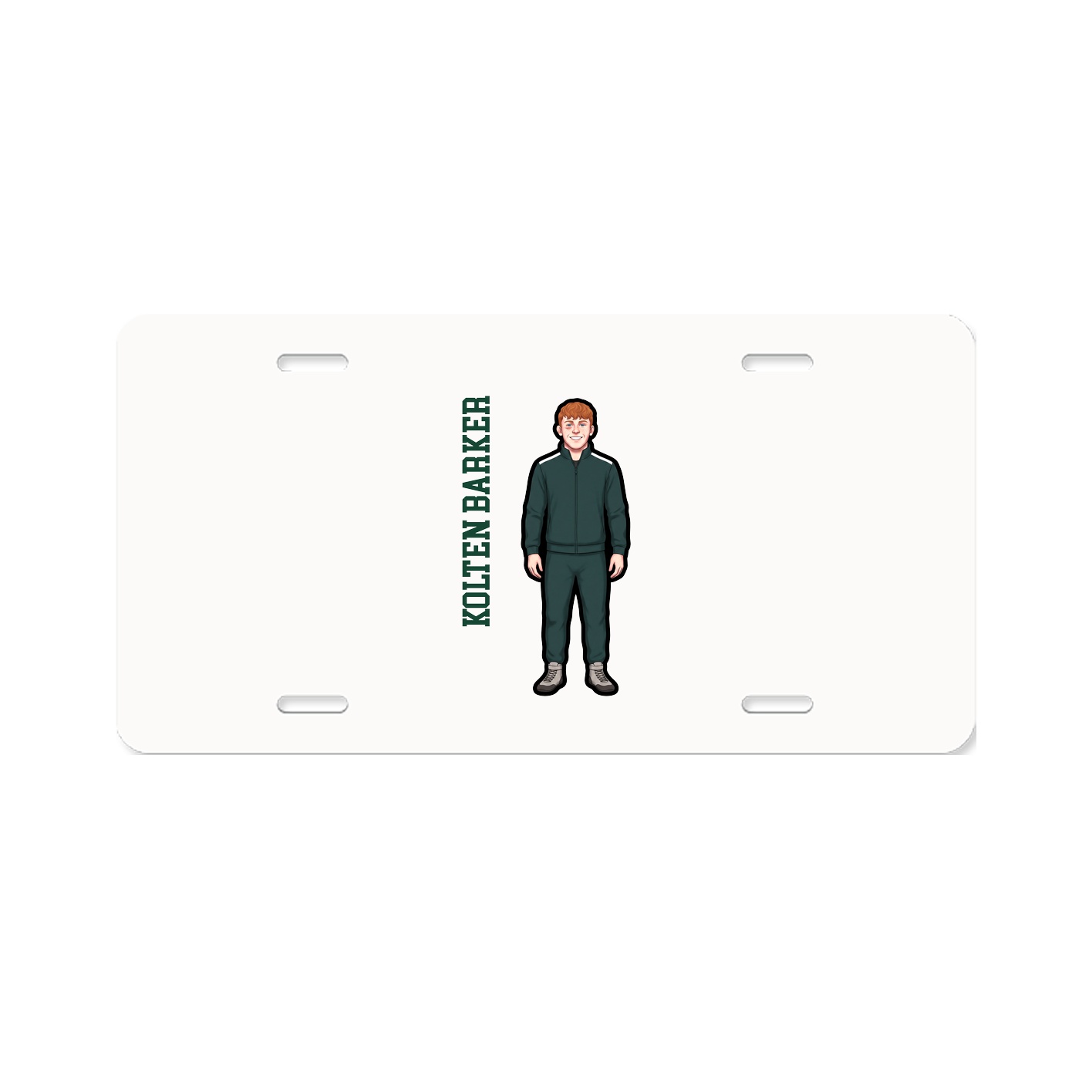 License Plate — Name Vertical in Classic
