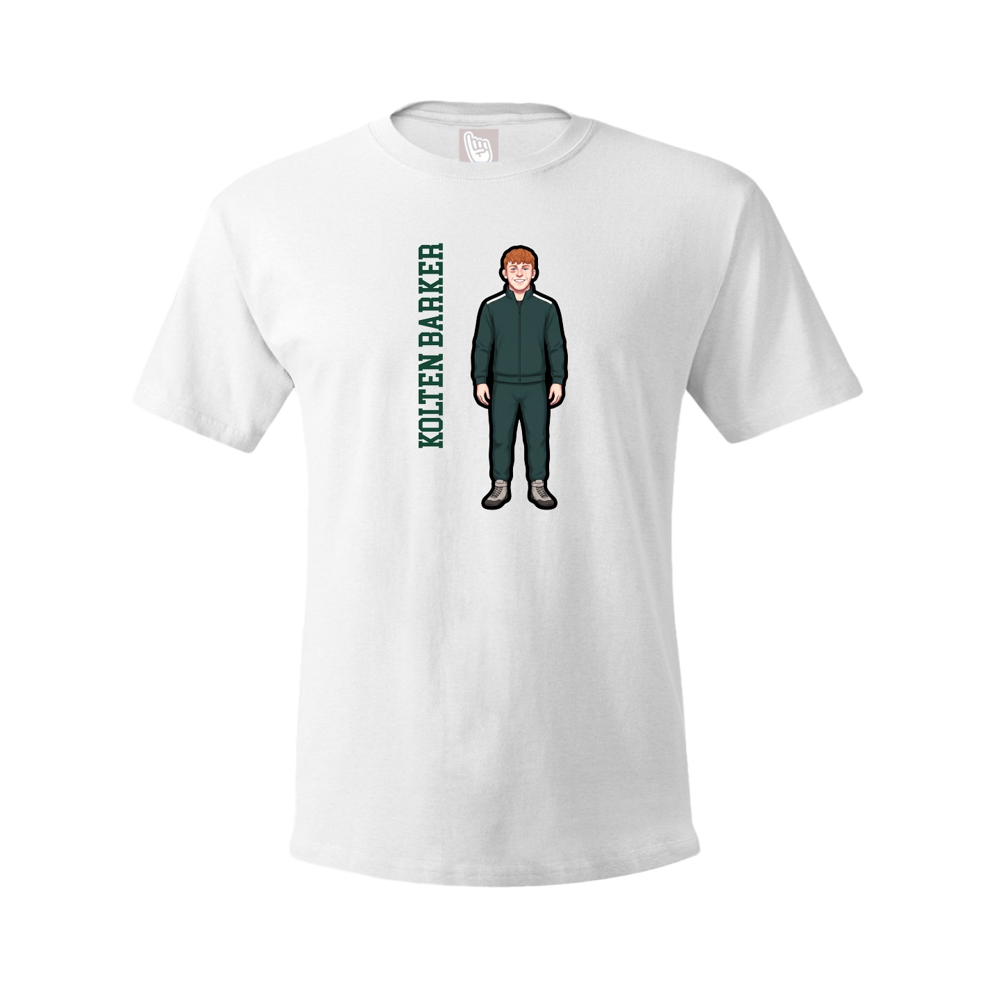 Tee — Name Vertical in White