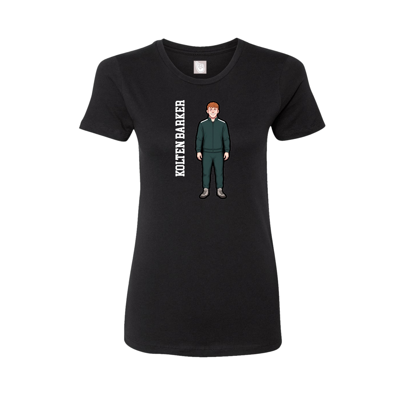 Fitted Women's Tee — Name Vertical in Black