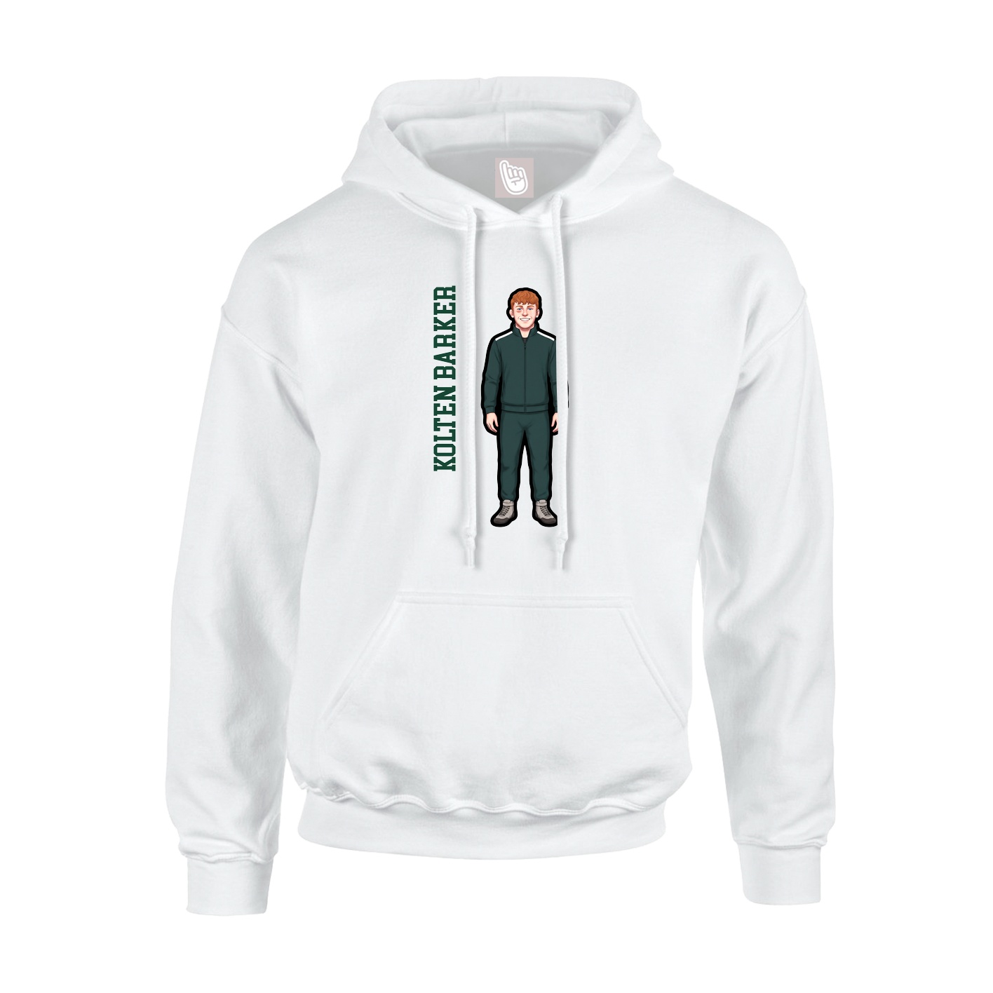 Youth Hoodie — Name Vertical in White