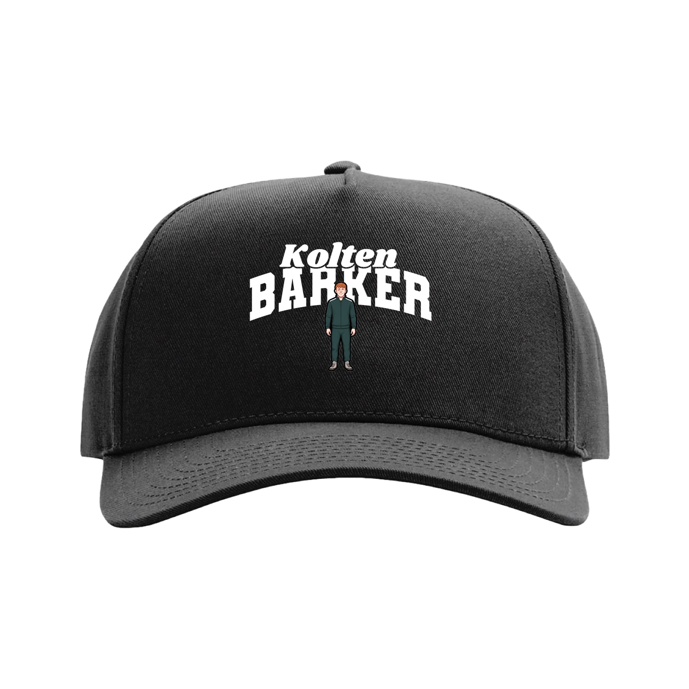 Full Fabric Five-Panel Champ Cap — Signature Arch in Black