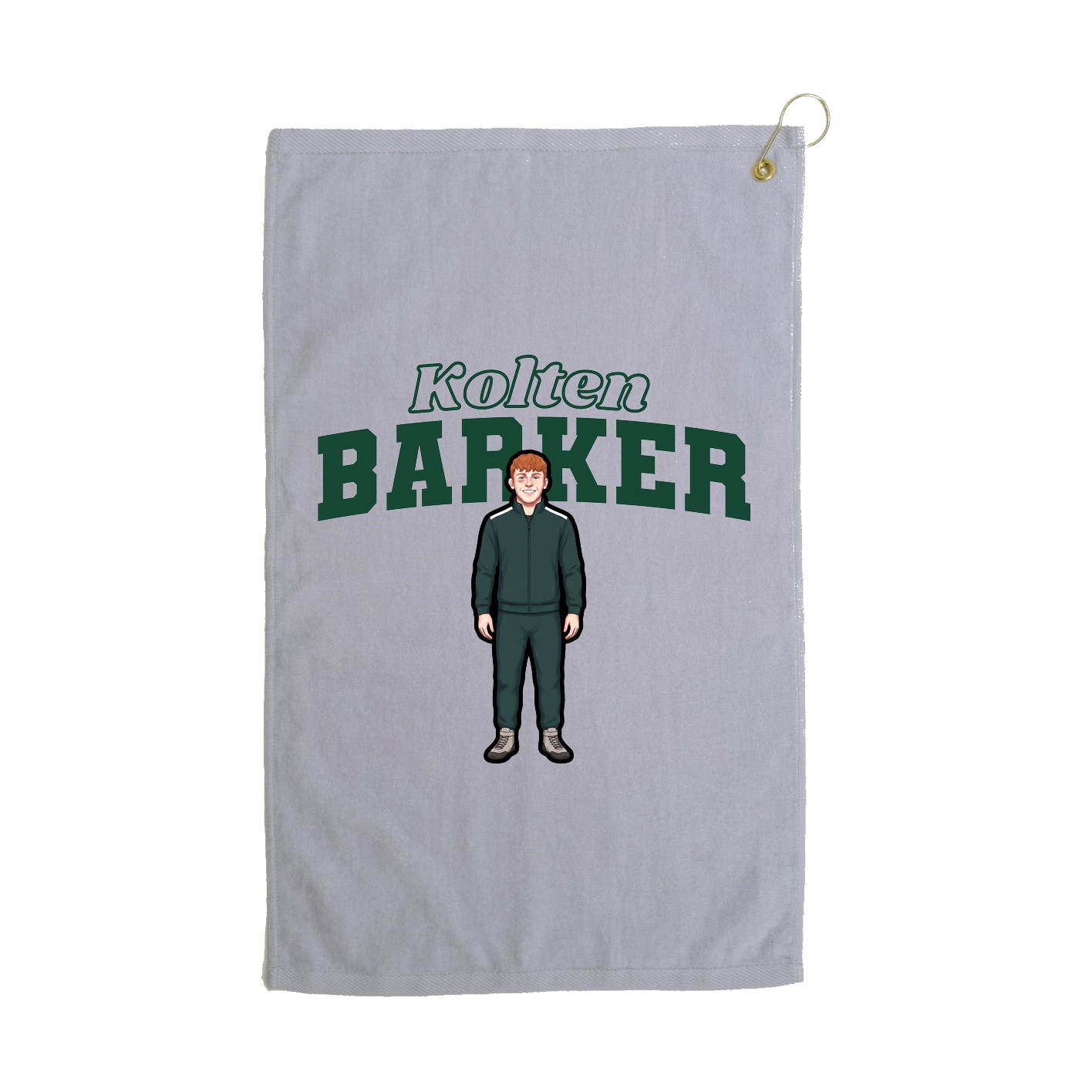Golf Towel — Name Arch in Grey