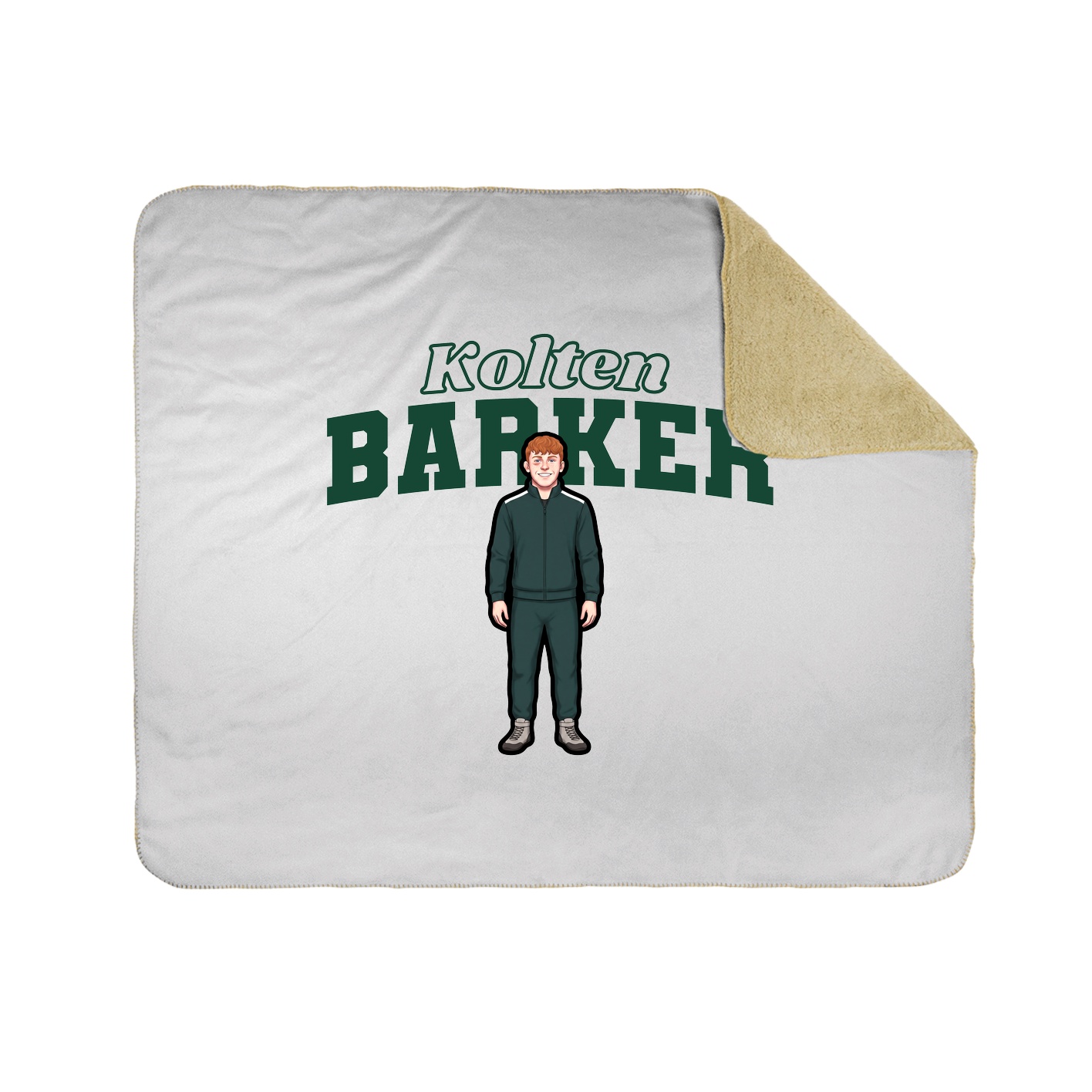 Throw Blanket — Name Arch in White