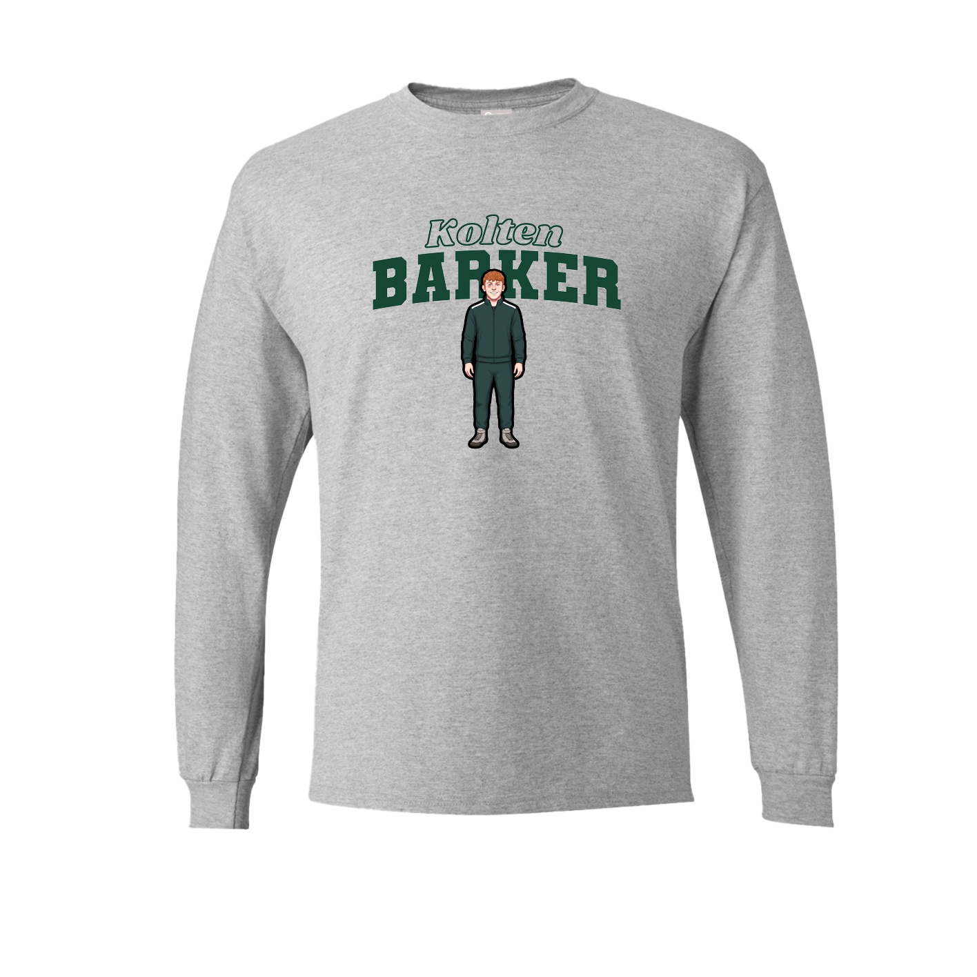 Long Sleeve Tee — Name Arch in Grey