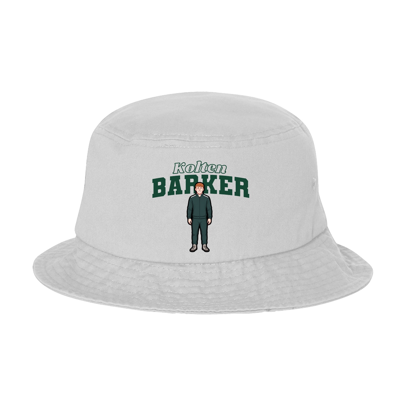 Bucket Cap — Name Arch in White
