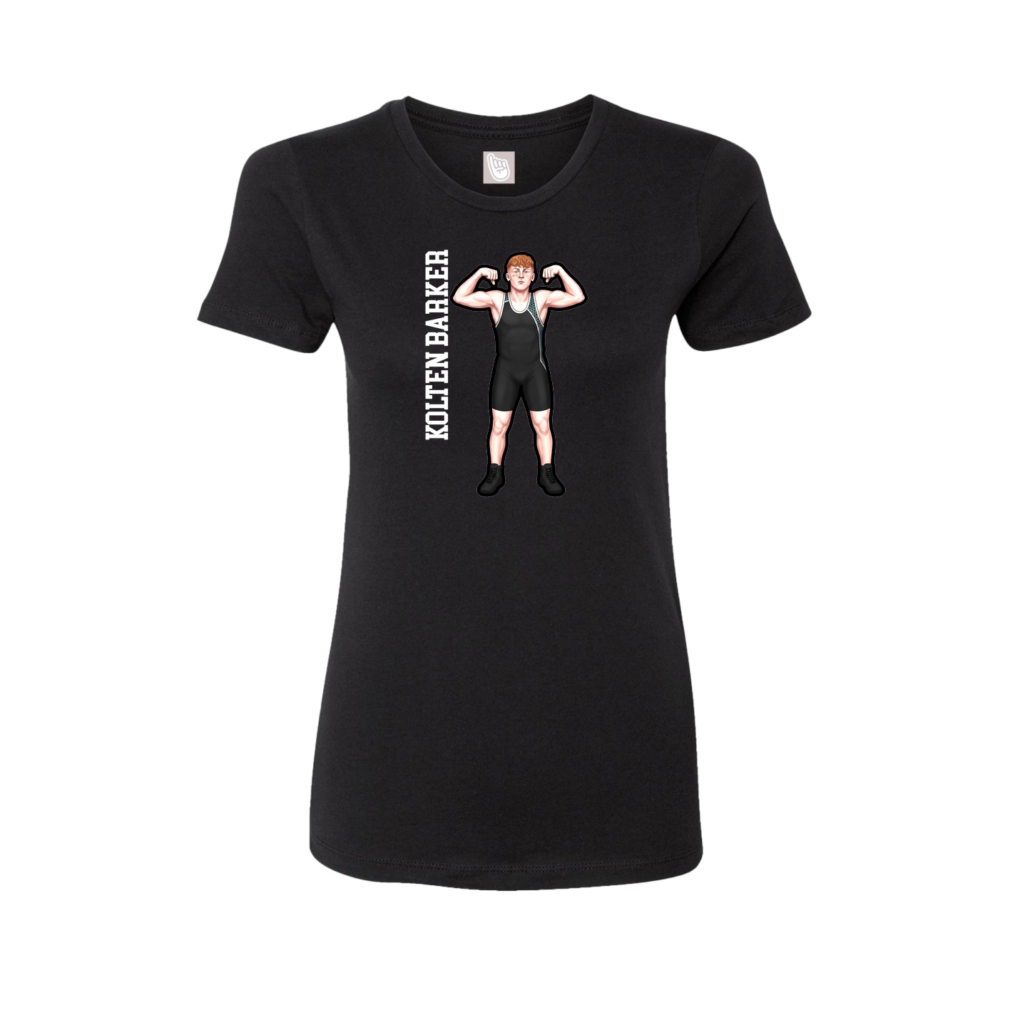 Fitted Women's Tee — Name Vertical in Black
