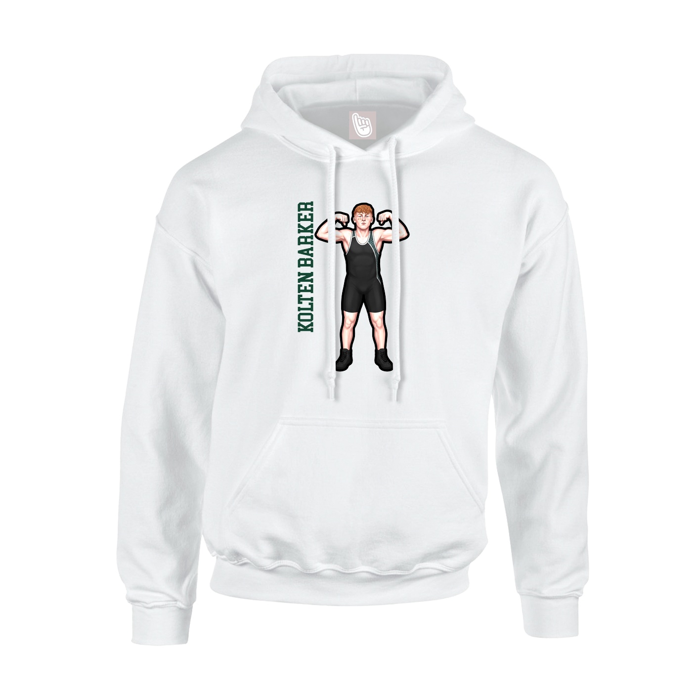 Youth Hoodie — Name Vertical in White