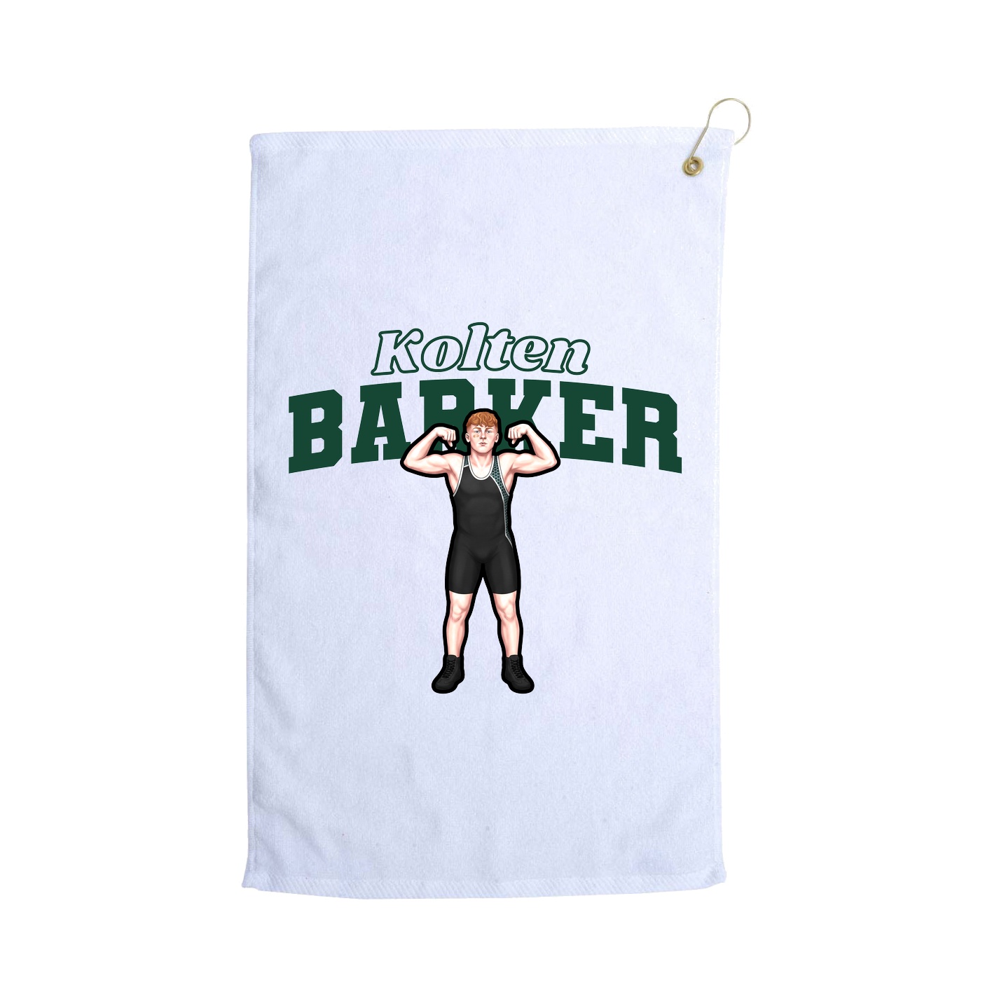Golf Towel — Name Arch in White