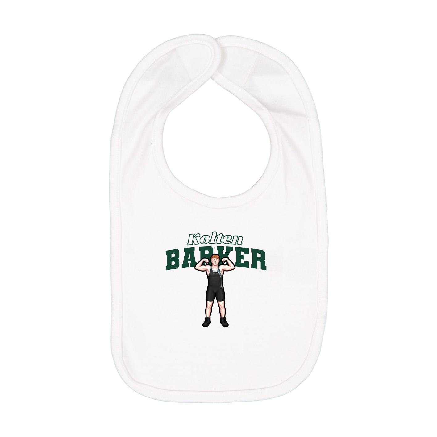 Infant Bib — Name Arch in White