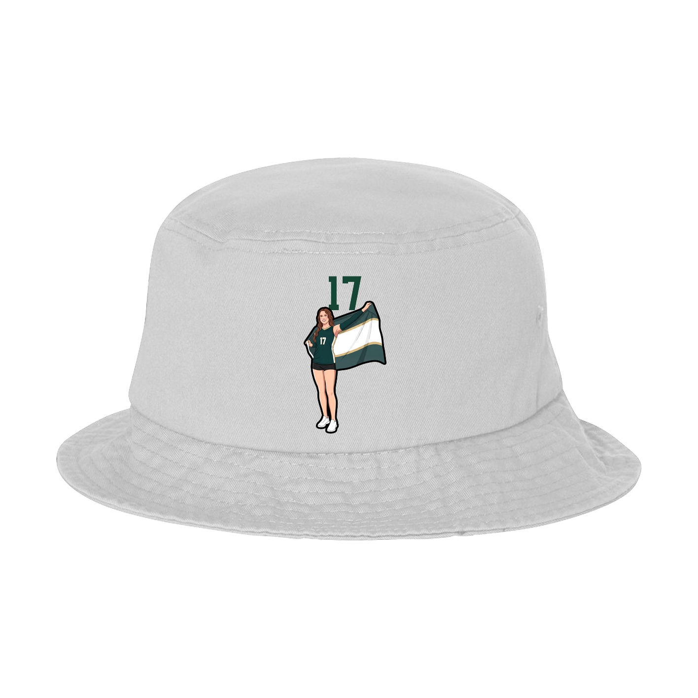 Bucket Cap — Number Top in White