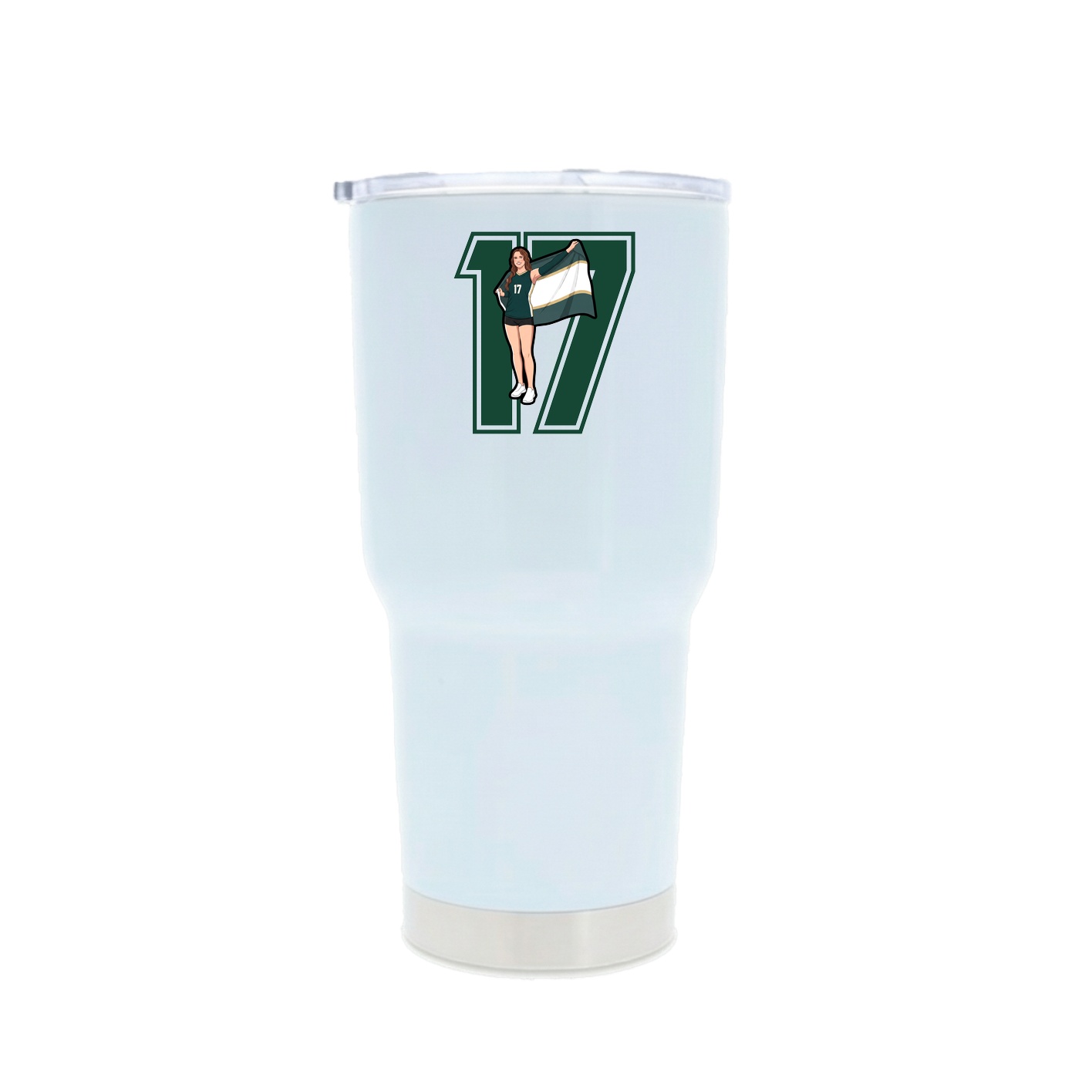 30oz Stainless Steel Tumbler — Number in White