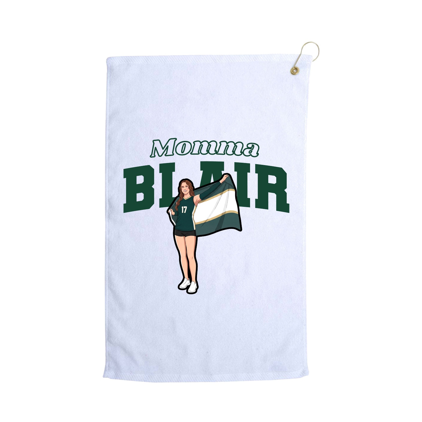 Golf Towel — Mothers Day Block in White
