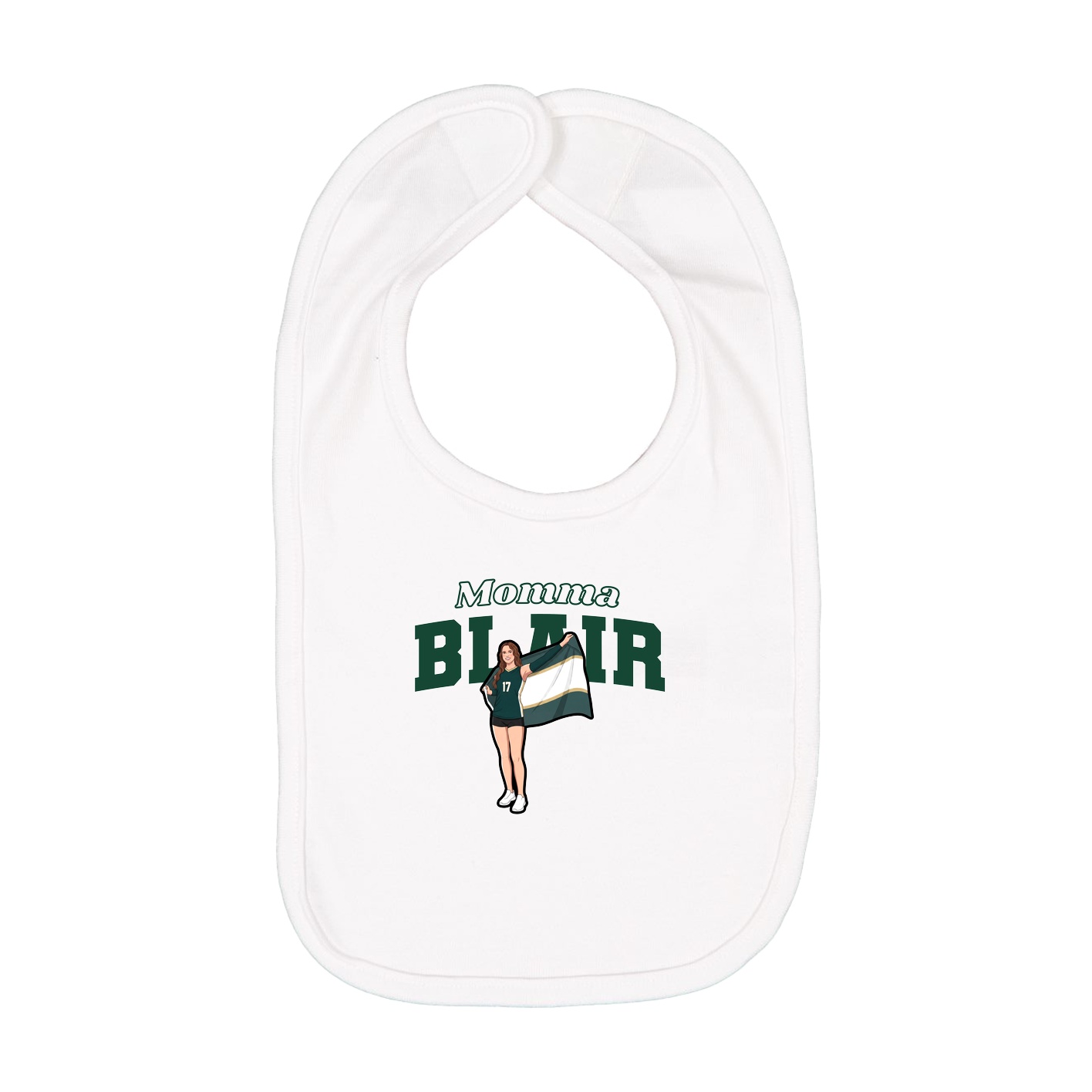 Infant Bib — Mothers Day Block in White