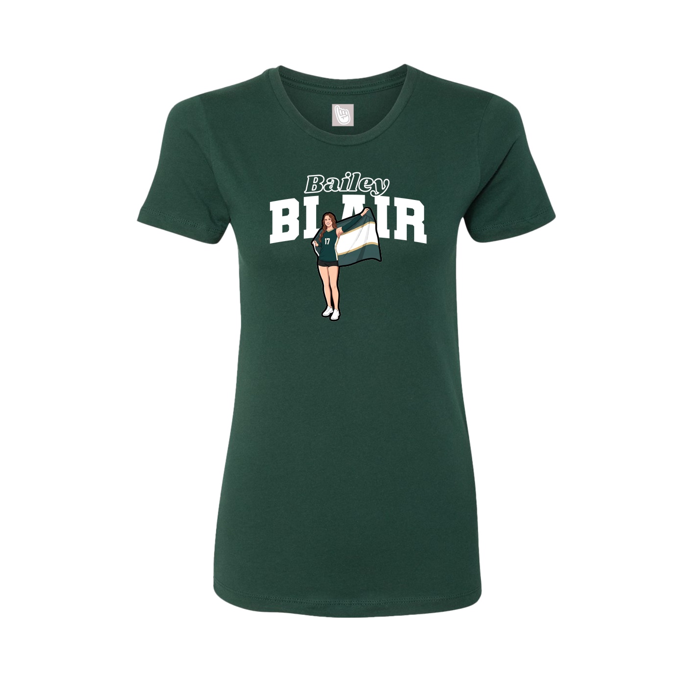 Womens Tee — Name Arch in Green