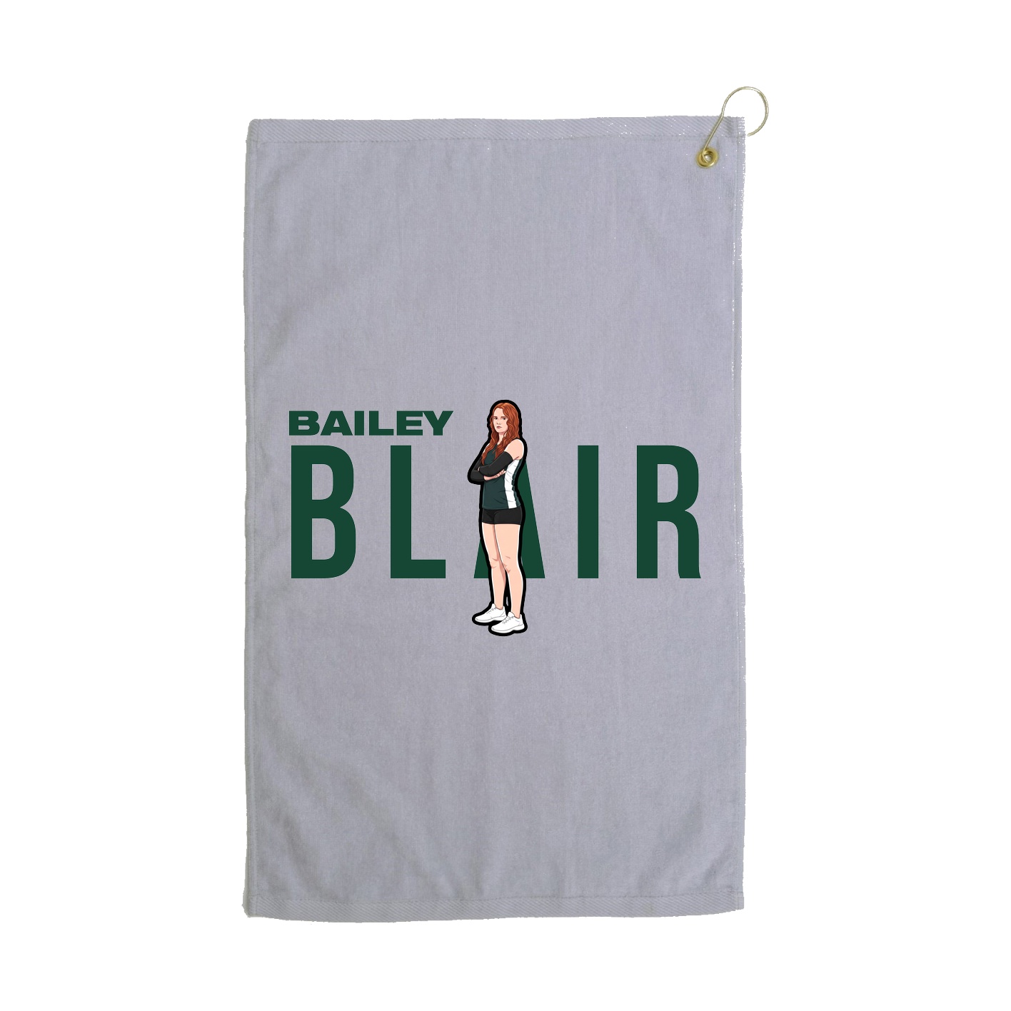 Golf Towel — Player Name in Grey