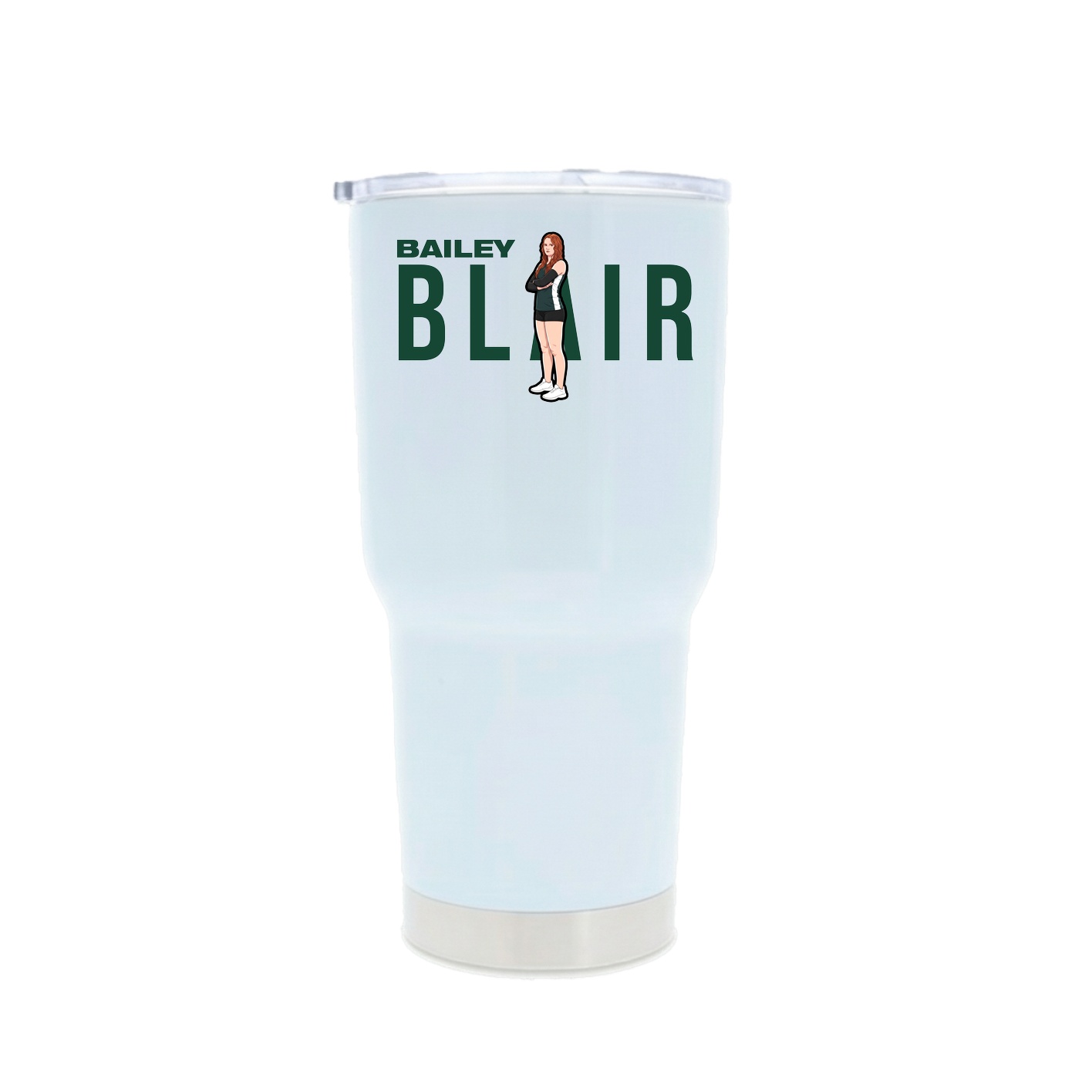 30oz Stainless Steel Tumbler — Player Name in White