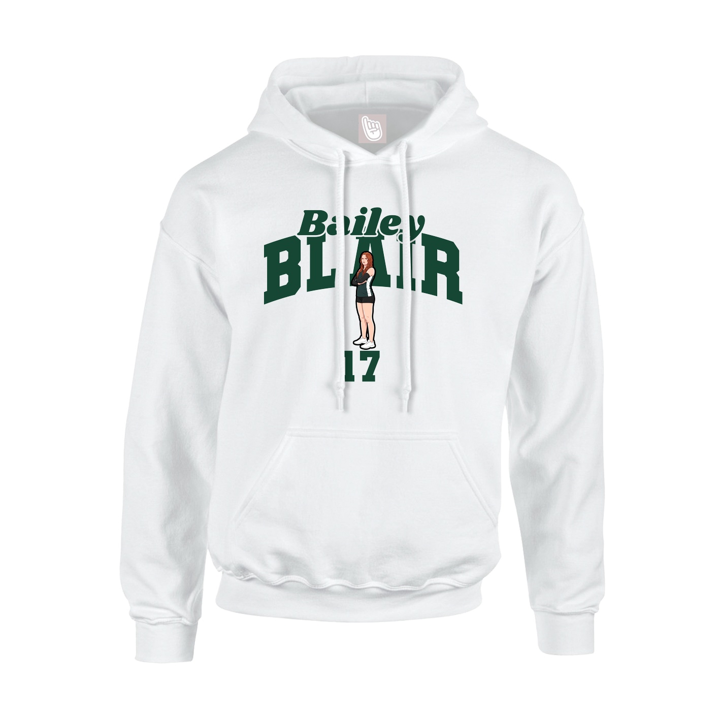 Hoodie — Signature Arch in White