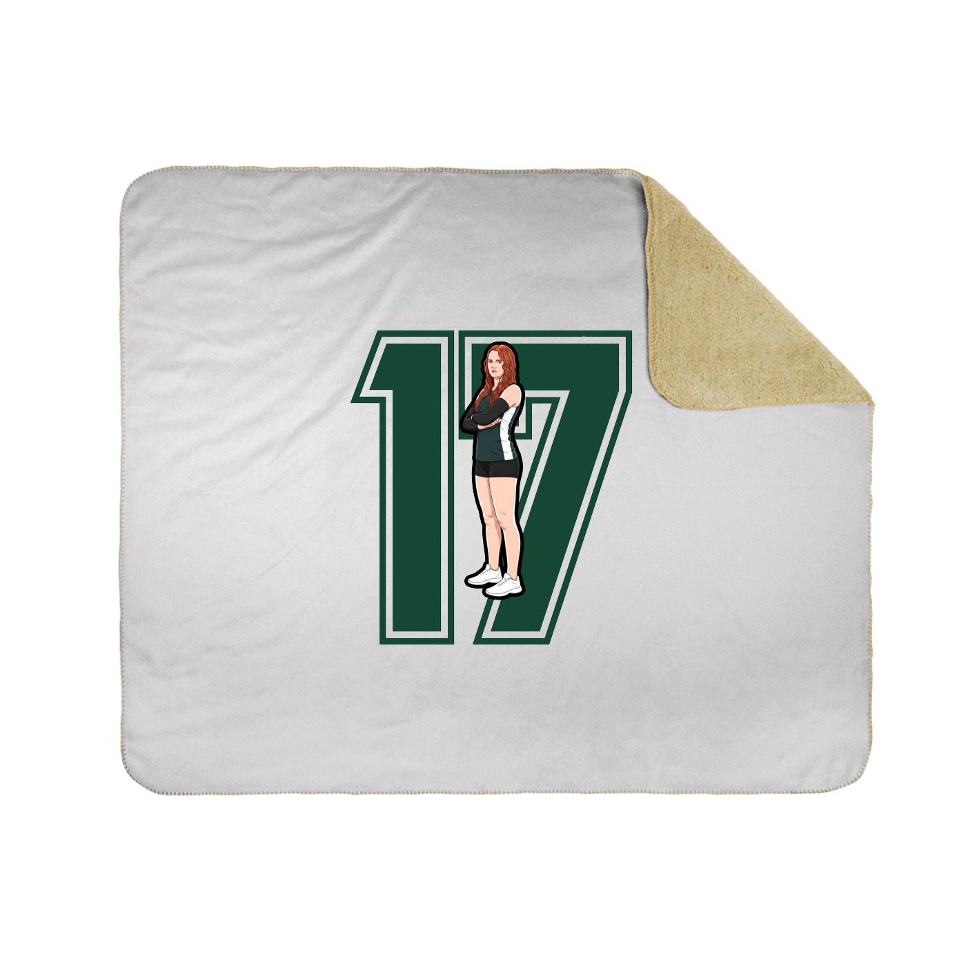 Throw Blanket — Number in White