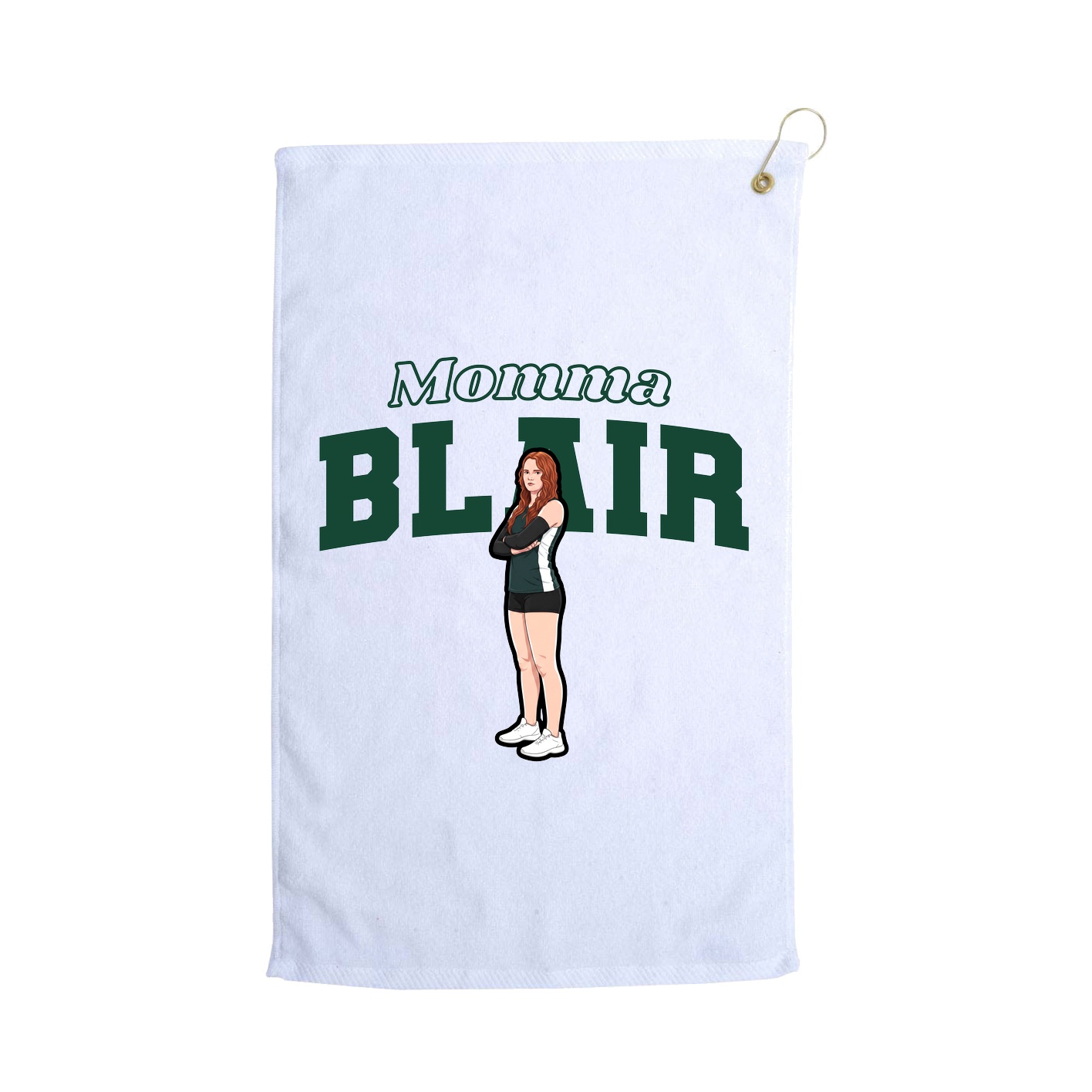 Golf Towel — Mothers Day Block in White