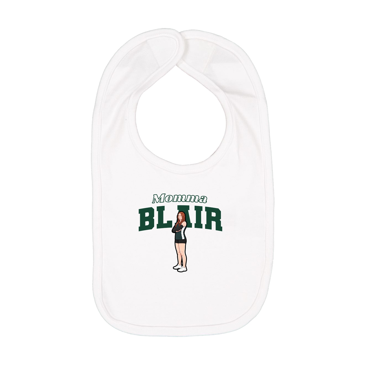 Infant Bib — Mothers Day Block in White