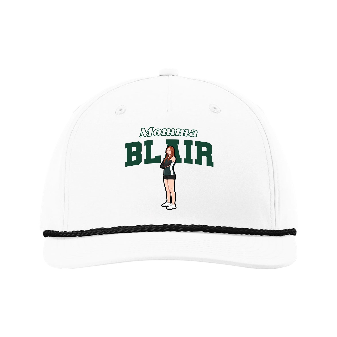Five-Panel Classic Rope Cap — Mothers Day Block in White