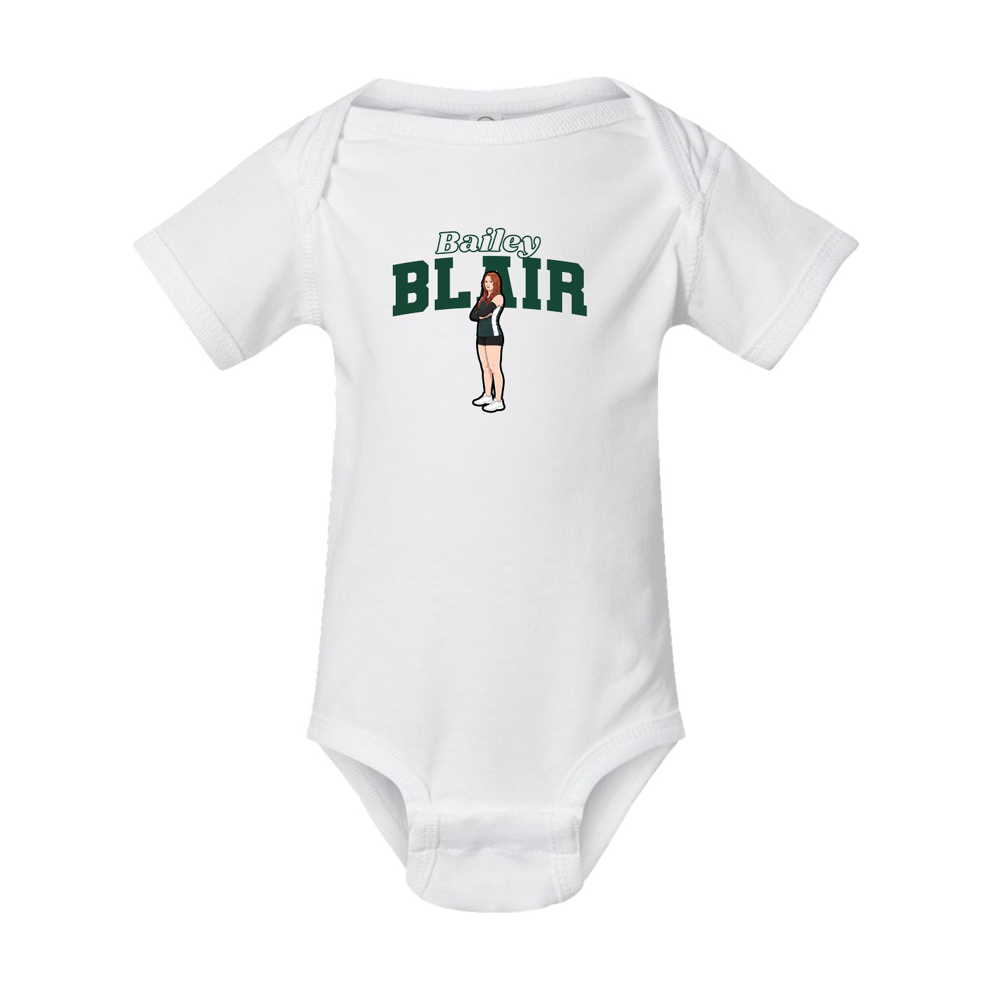 Baby Onesie — Name Arch in White