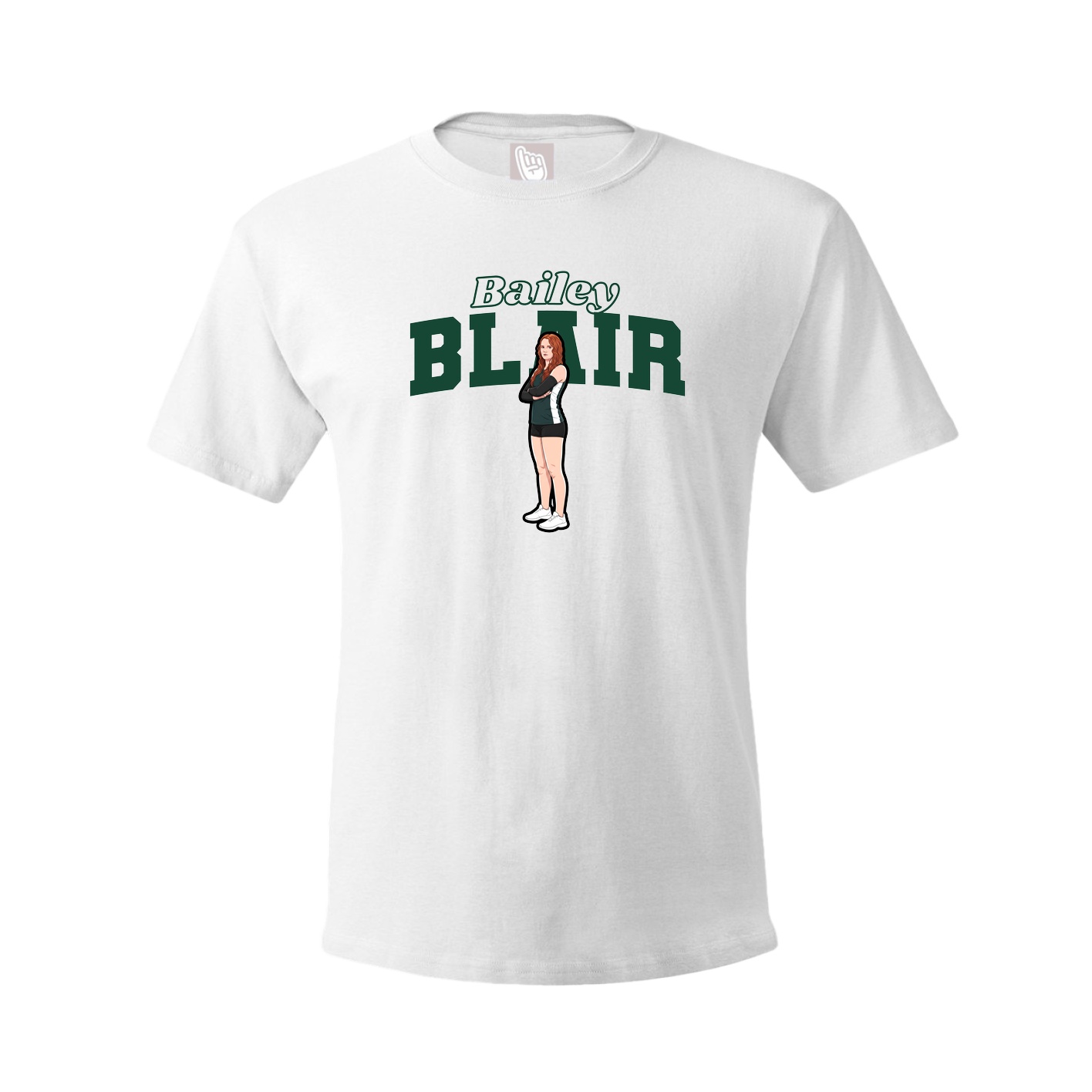 Youth Tee — Name Arch in White
