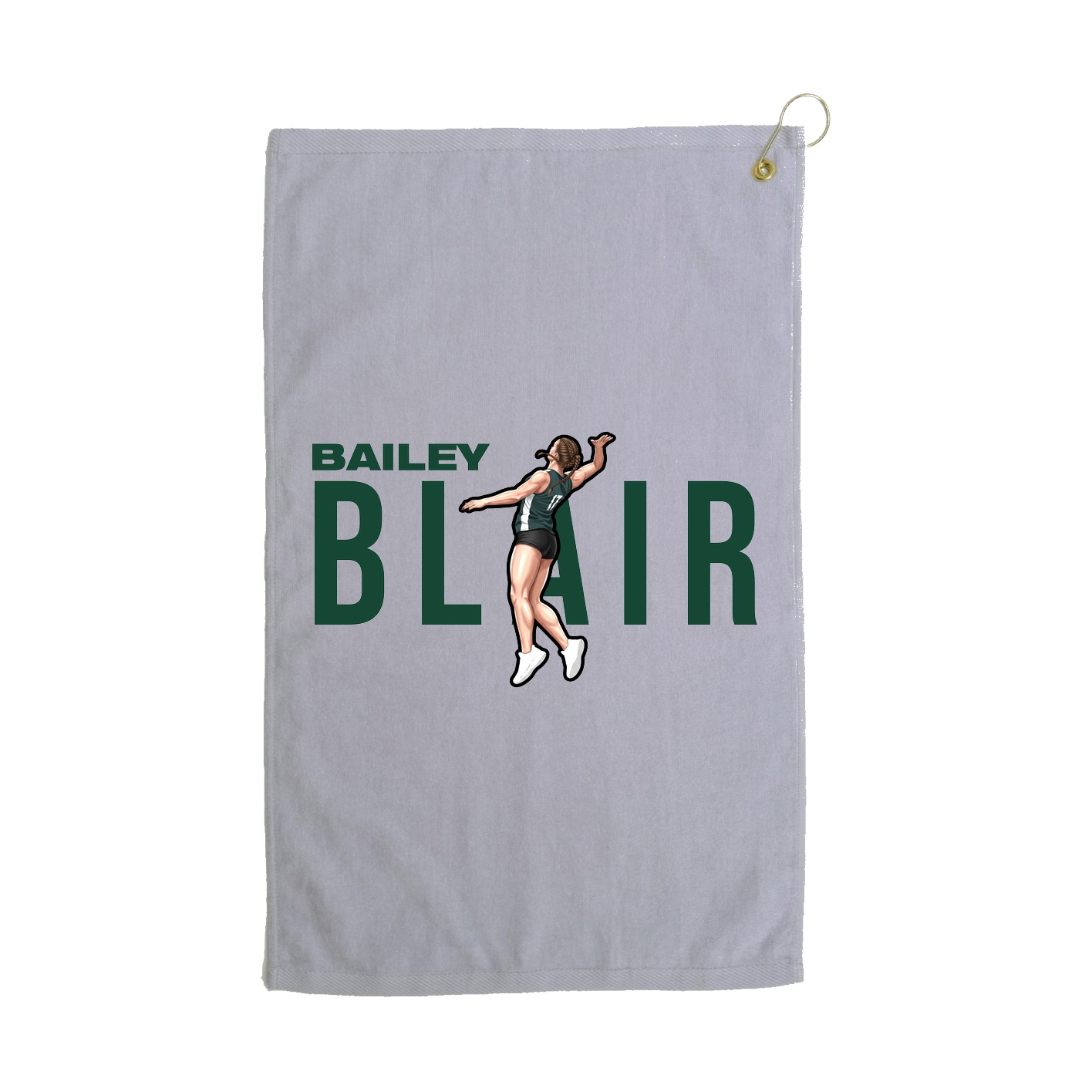 Golf Towel — Player Name in Grey