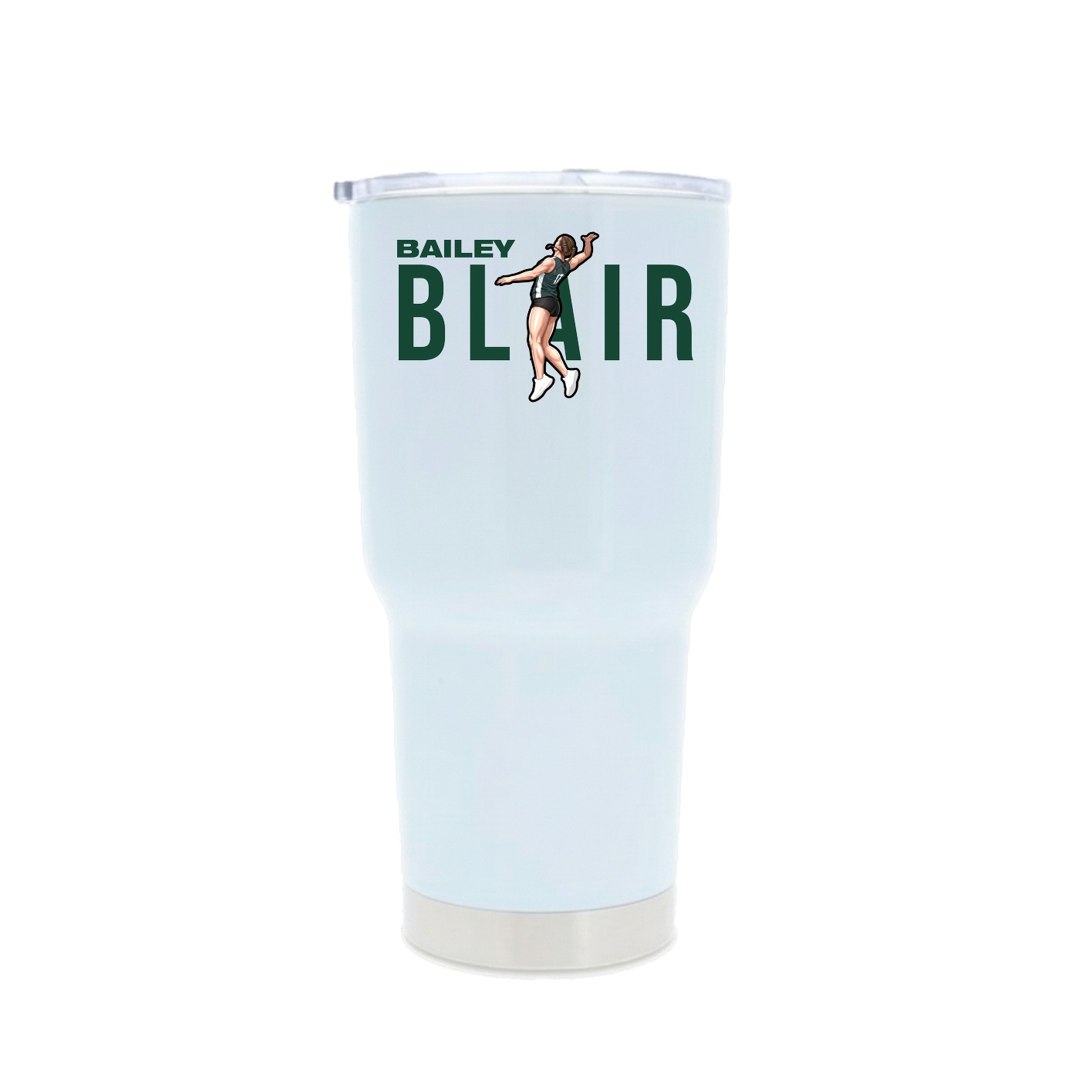 30oz Stainless Steel Tumbler — Player Name in White