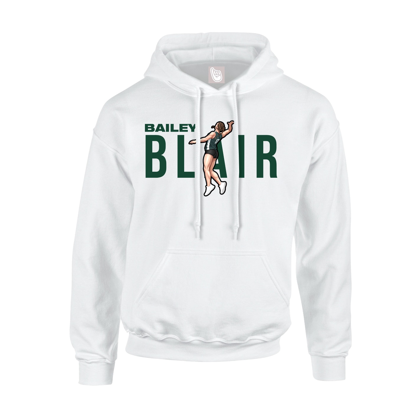 Youth Hoodie — Player Name in White