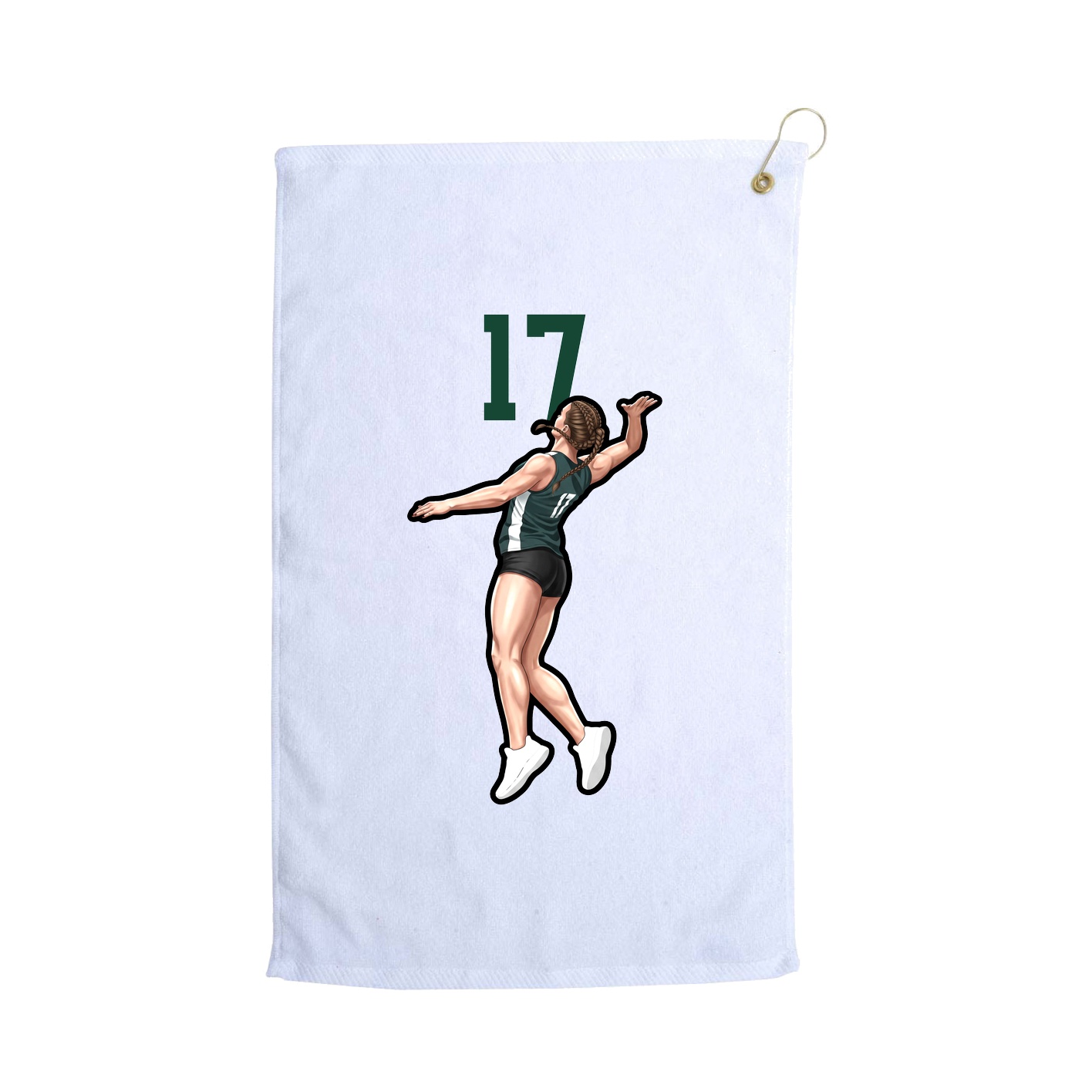 Golf Towel — Number Top in White