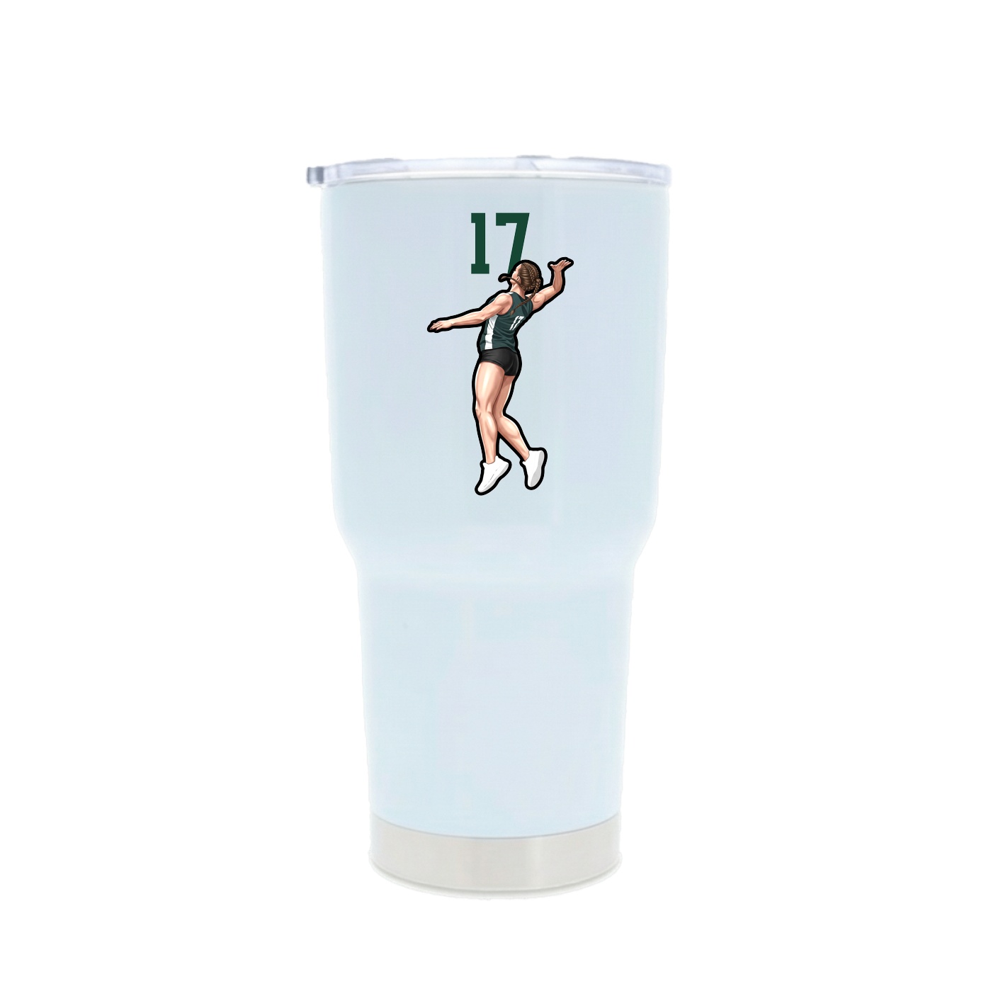 30oz Stainless Steel Tumbler — Number Top in White