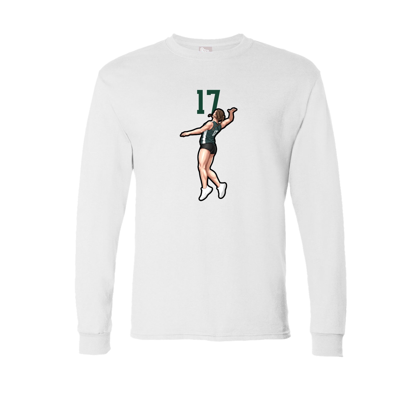 Long Sleeve Tee — Number Top in White